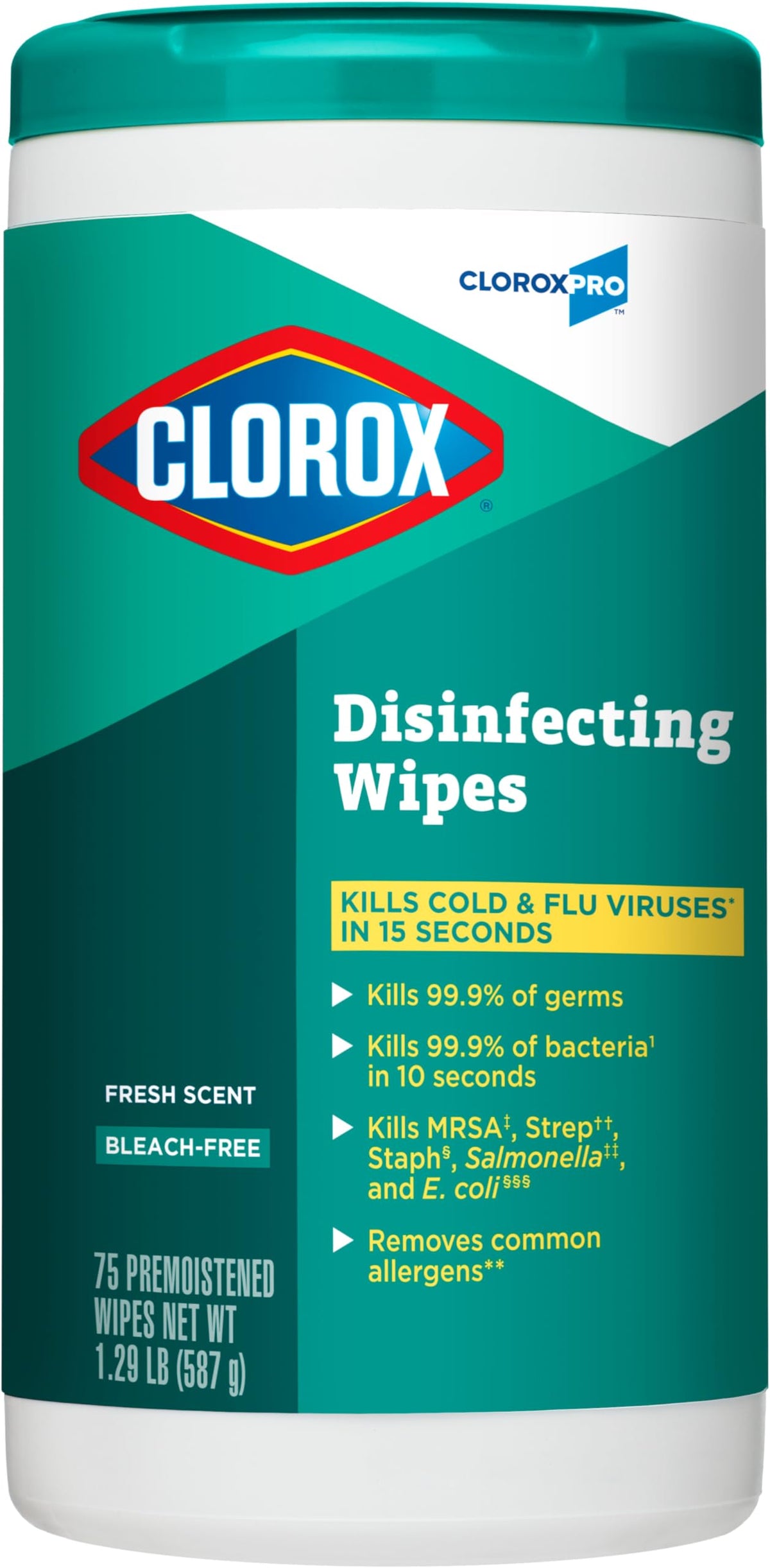 CloroxPro Clorox Disinfecting Wipes, Fresh Scent, 75 Count (Package May Vary)