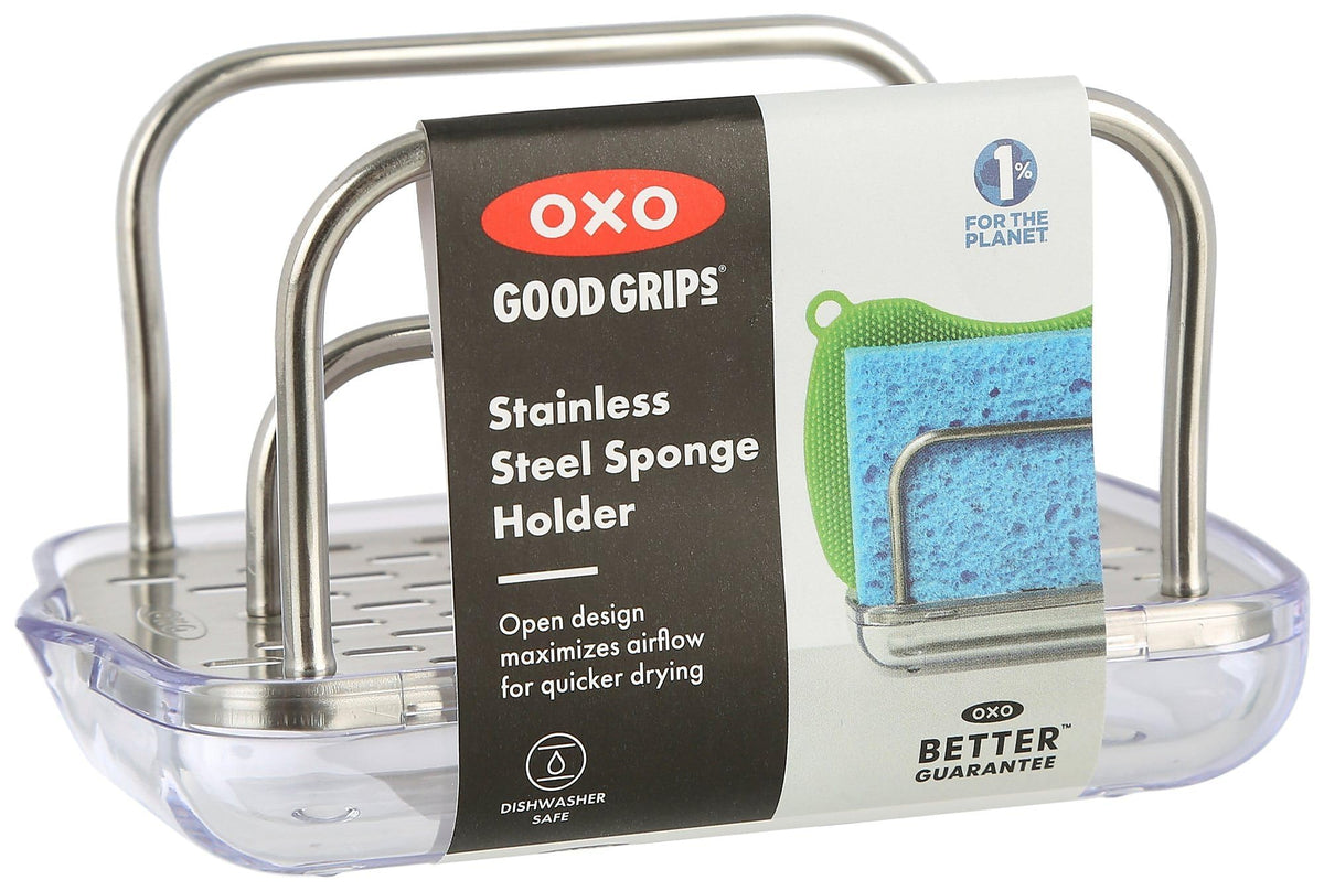 OXO Good Grips Stainless Steel Sponge Holder,Black