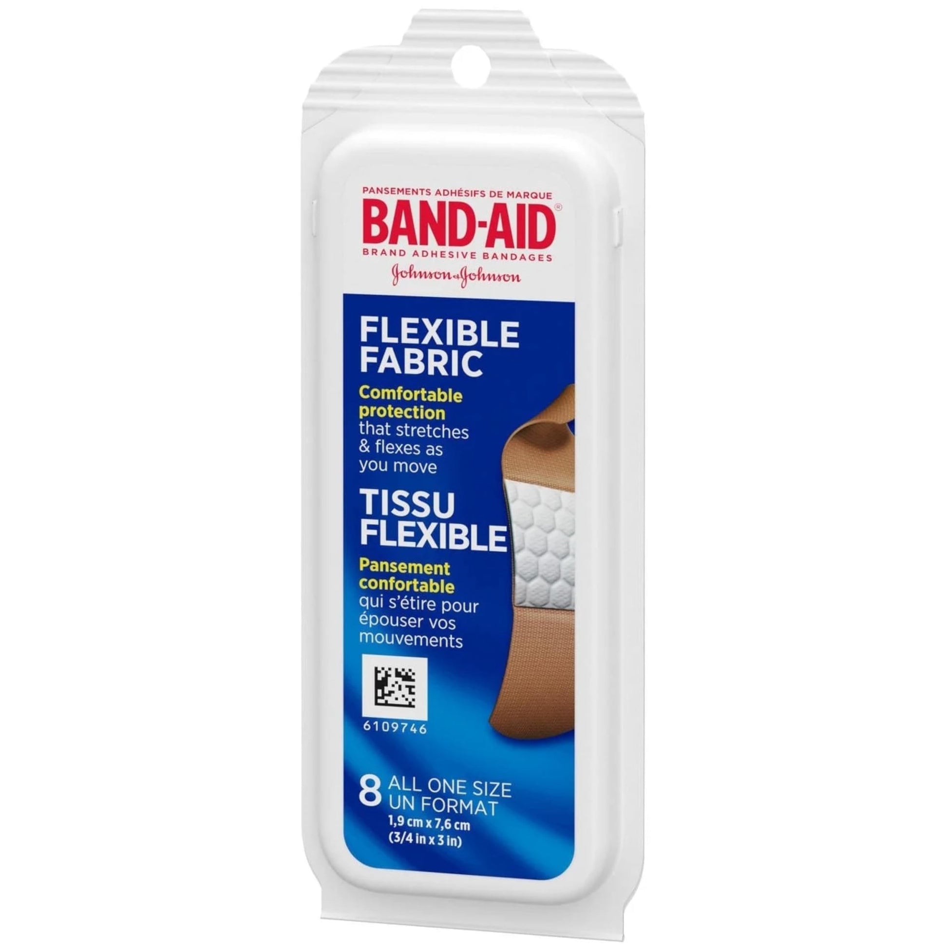 Band-AID Flexible Fabric Bandages One Size Travel Pack, 8 Each (Pack of 24)