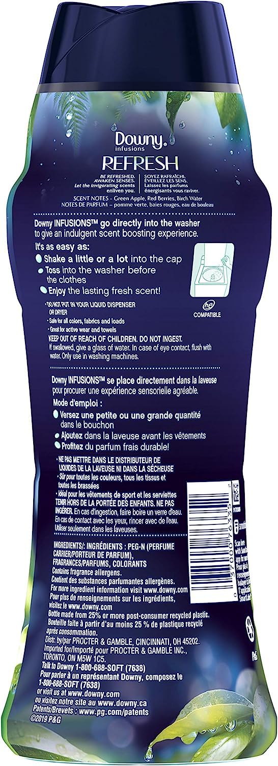 Downy Infusions in-Wash Scent Booster Beads, Refresh, Birch Water & Botanicals, 14.8 oz