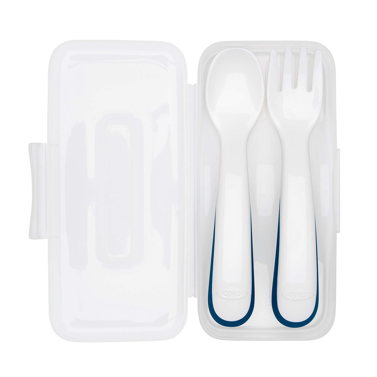 OXO Tot On The Go Fork & Spoon Training Set with Travel Case - Navy