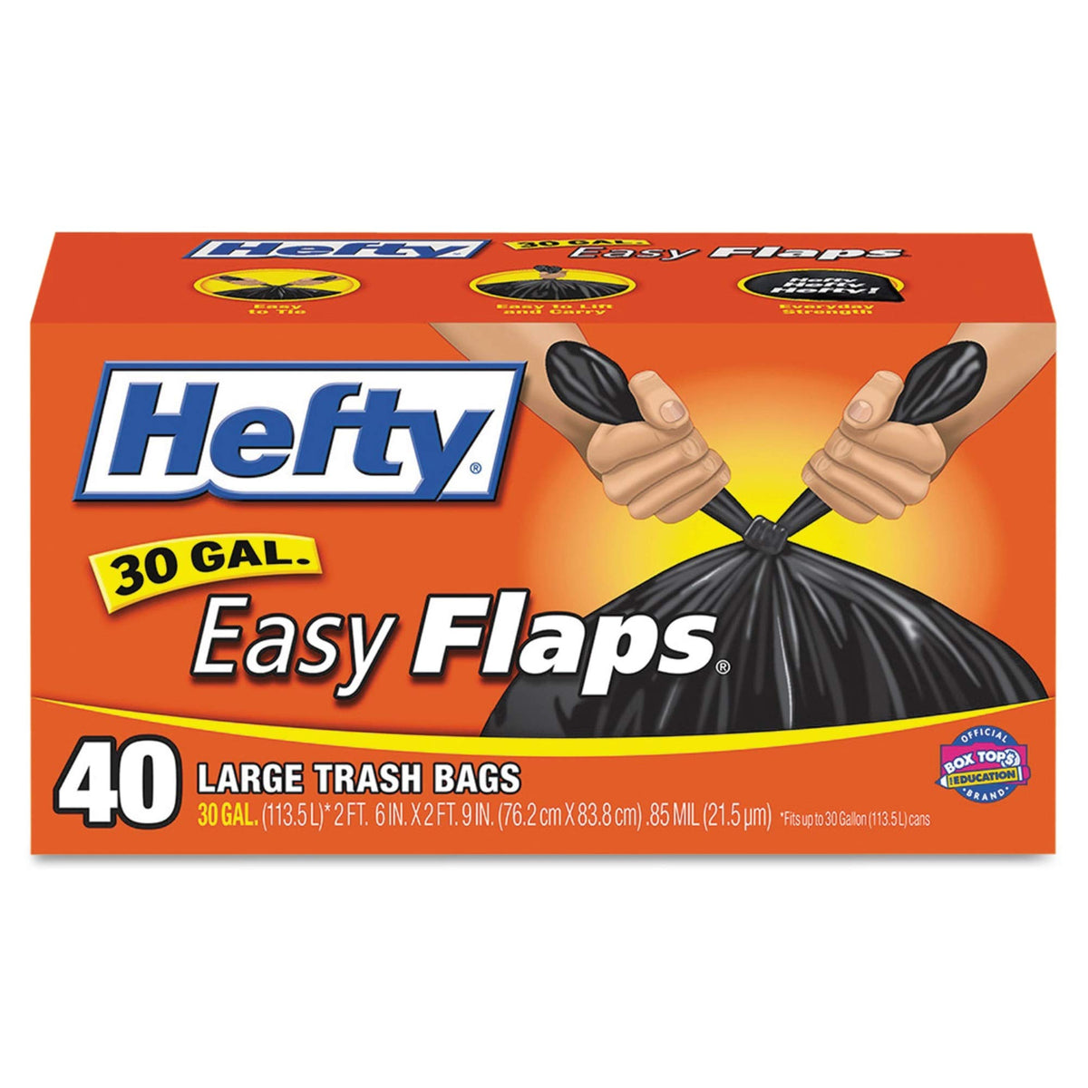 Easy Flap 40-Count 30-Gallon Black Large Trash Bag