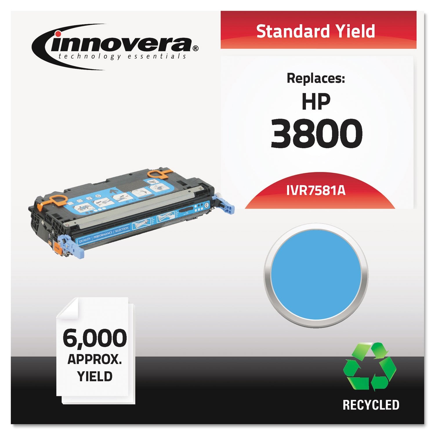 Innovera Remanufactured Toner Cartridge-Replacement for Q7581A (503A), Cyan