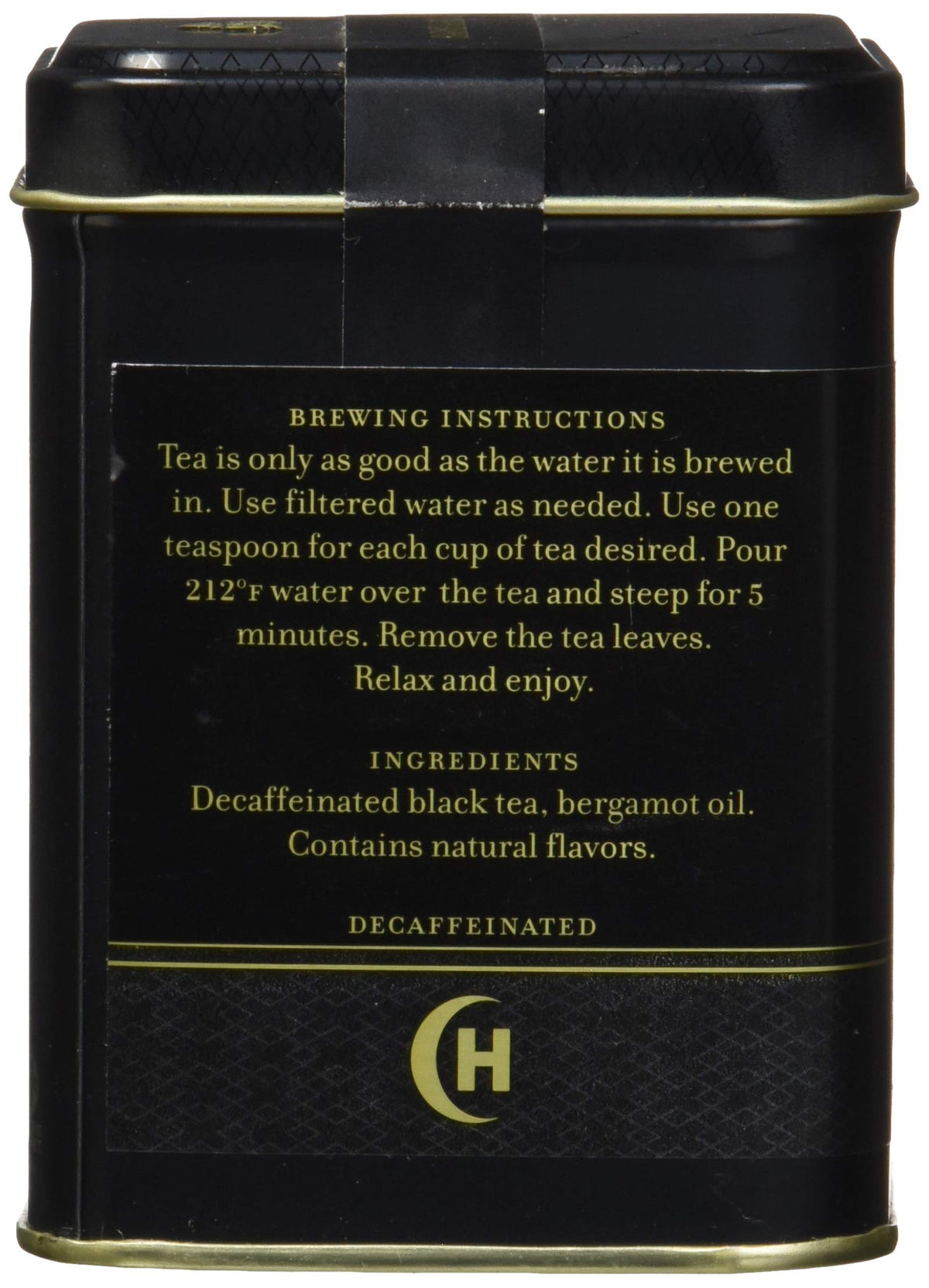 Decaffeinated Earl Grey, Loose tea in 4 Ounce tin