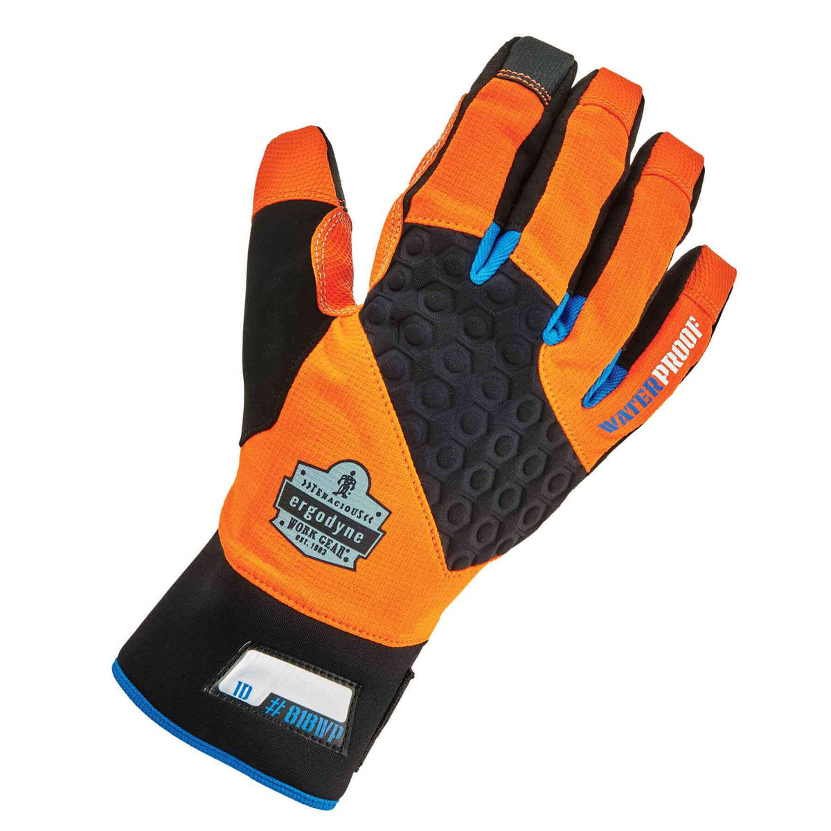 Waterproof Work Gloves, High Visibility, Thermal Insulated, Touchscreen, Enhanced Grip, Ergodyne ProFlex 818WP, Orange