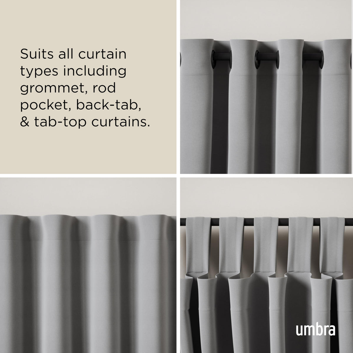 Umbra Twilight Modern Double Curtain Rod, Black