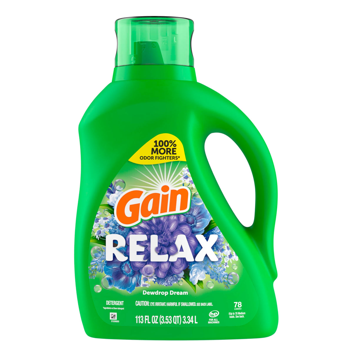 Gain Liquid Laundry Detergent, Relax, HE Compatible, 113 fl oz, 78 Loads