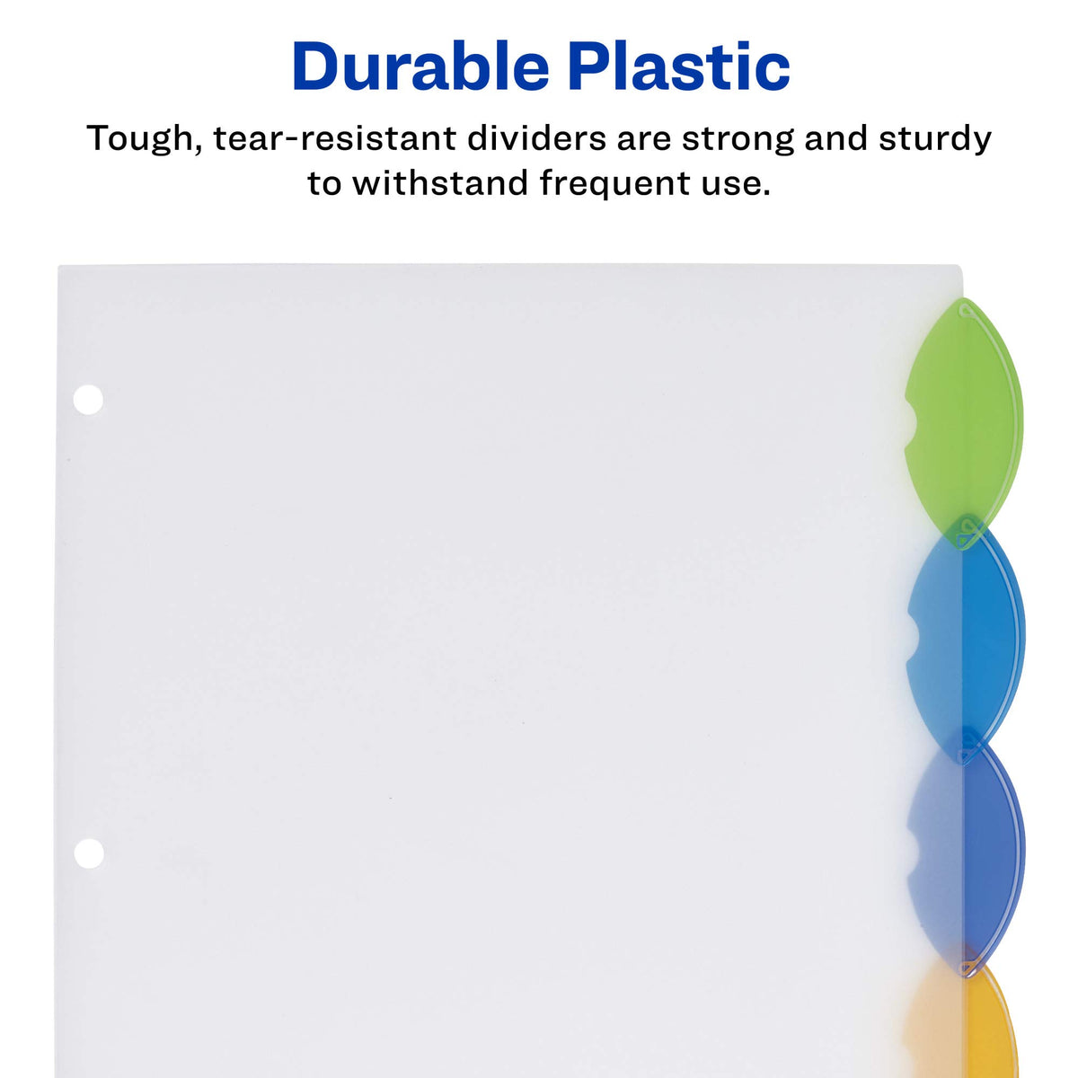 Avery Insertable Style Edge Plastic Dividers for 3 Ring Binders, 5-Tab Set, Multicolor, 1 Set (11200)