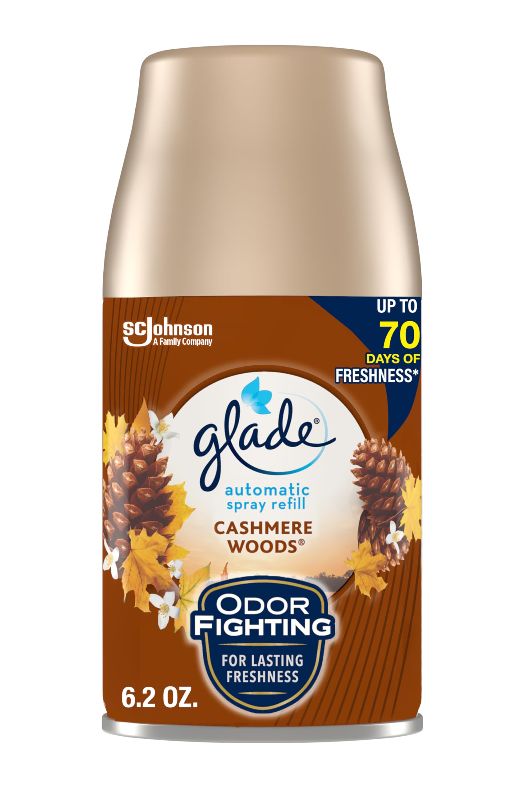 Glade Automatic Spray Refill, Air Freshener for Home and Bathroom, Cashmere Woods, 6.2 Oz