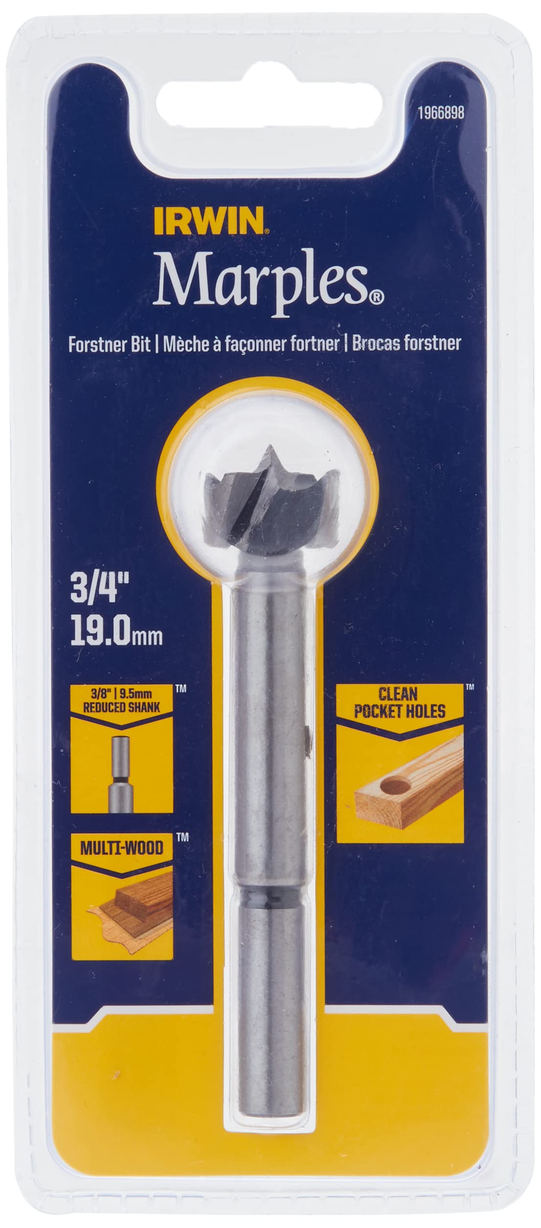 Irwin Tools 1966898 Irwin Marples Wood Drilling Forstner Bit, 3/4",