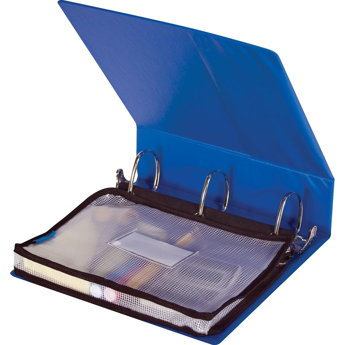 Advantus Expanding Zipper Pouch, 13 x 9.25, Black/Clear
