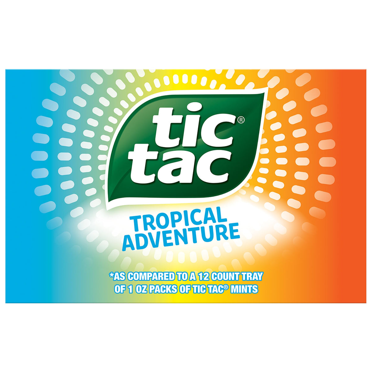 Tic Tac Tropical Adventure Fruit Flavored Mints, Bulk 12 Pack, On-The-Go Refreshment, 1.7 oz Each