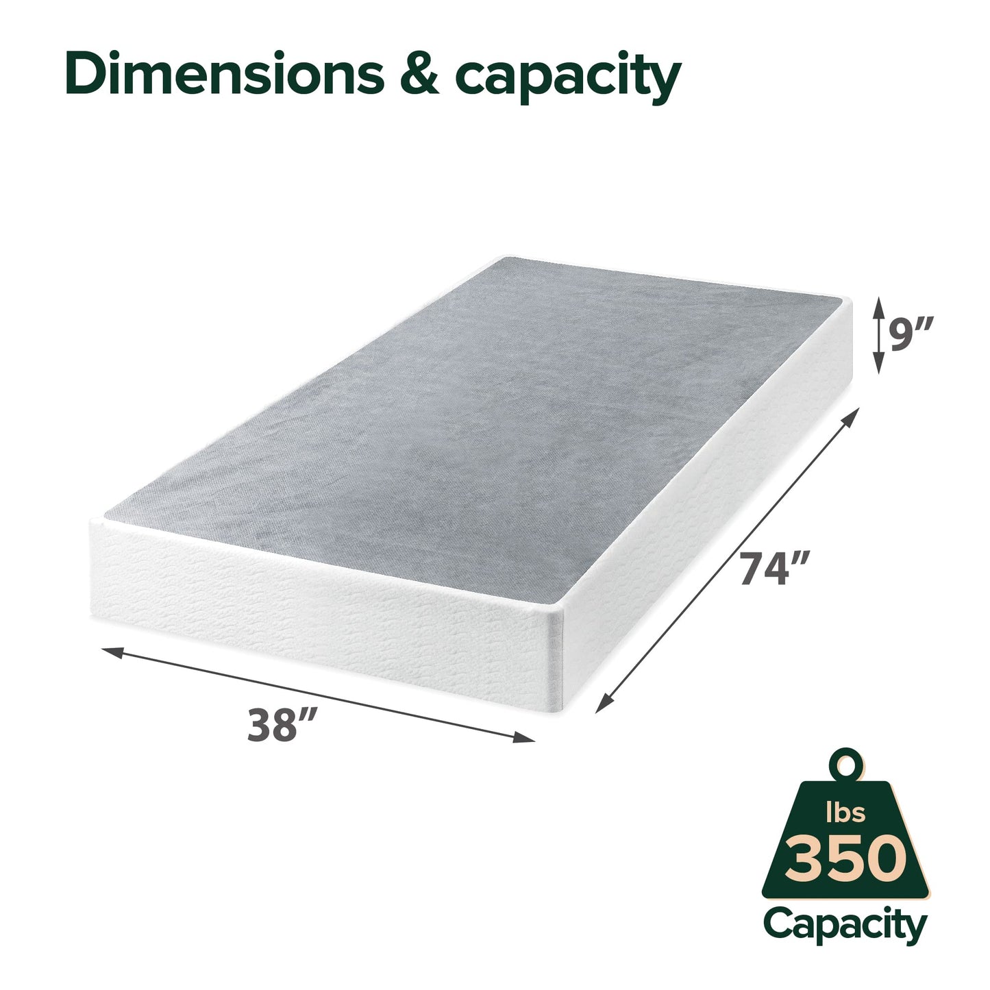 ZINUS 9 Inch Metal Smart Box Spring with Quick Assembly, Mattress Foundation, Strong Metal Frame, Easy Assembly, Twin