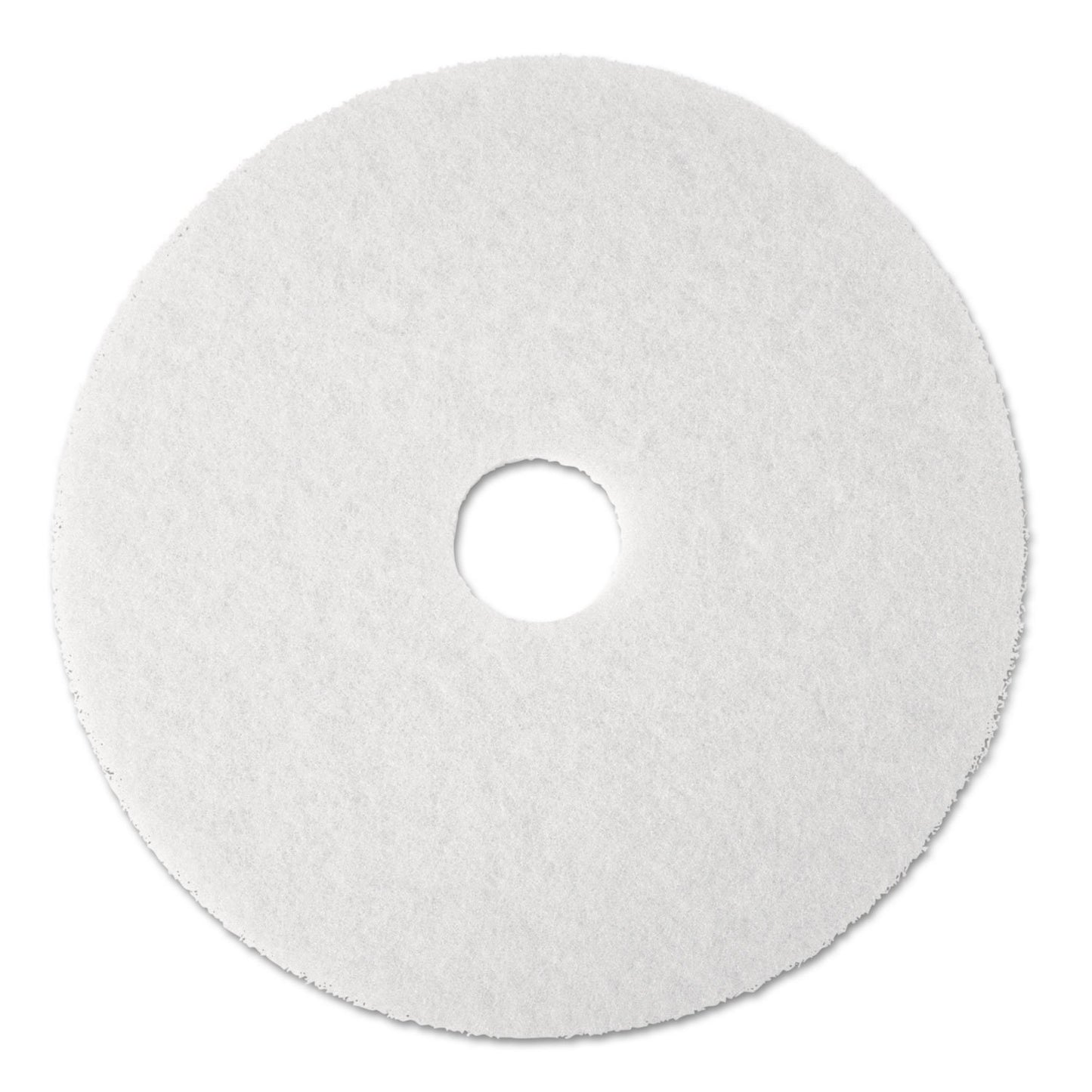 3M 08477 Super Polish Floor Pad 4100, 13" Diameter, White, 5/Carton