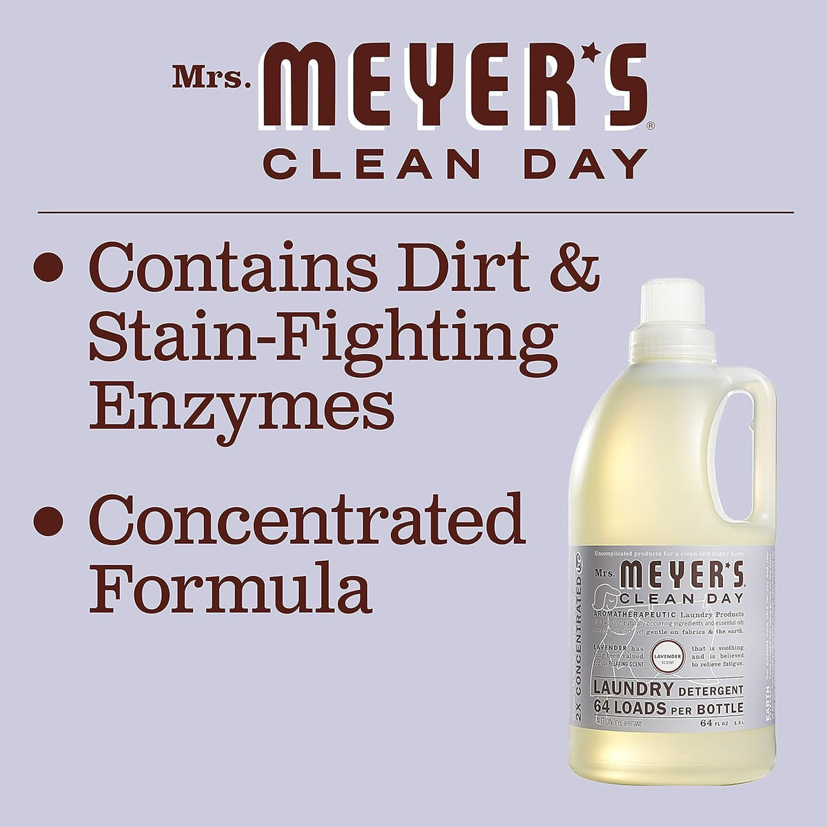 Mrs. Meyer's Laundry Detergent Lavender, 64 OZ (Pack of 6)