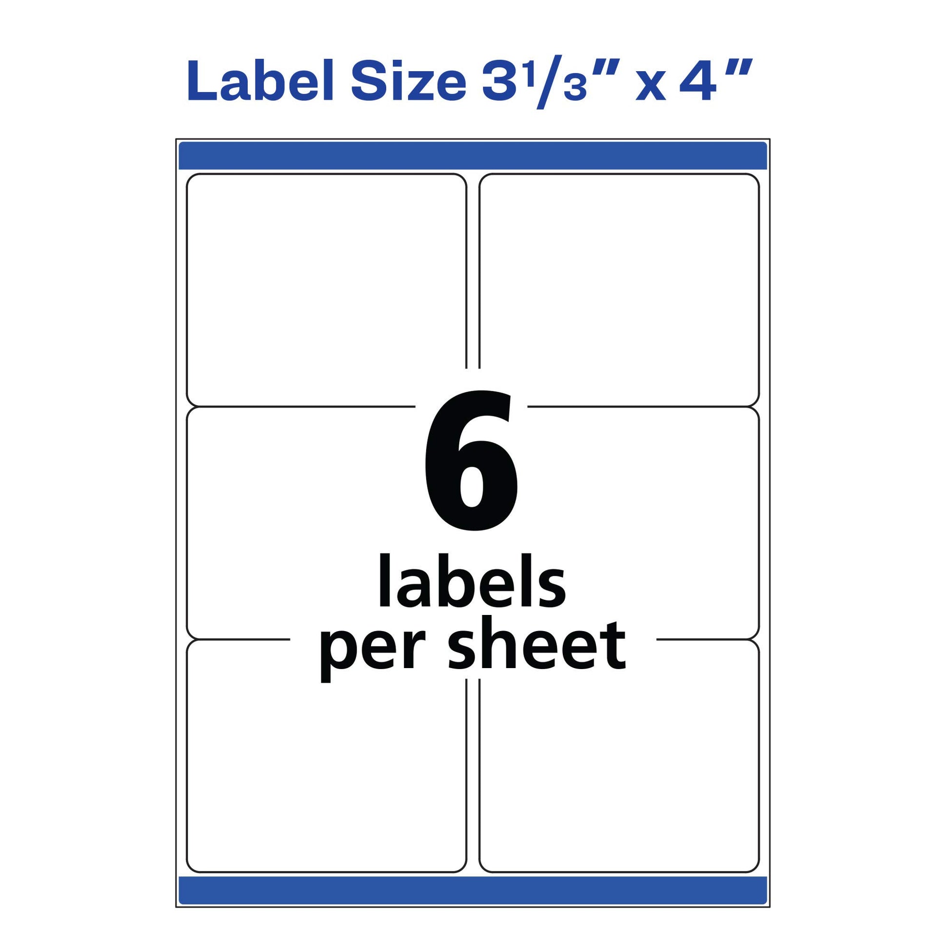 Avery Printable Shipping Labels with Sure Feed, 3-1/3" x 4", White, 150 Blank Mailing Labels (8164)