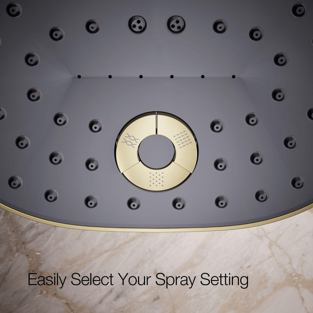 Kohler 26290-AF Statement® Three-function showerhead, 2.5 gpm, Vibrant French Gold