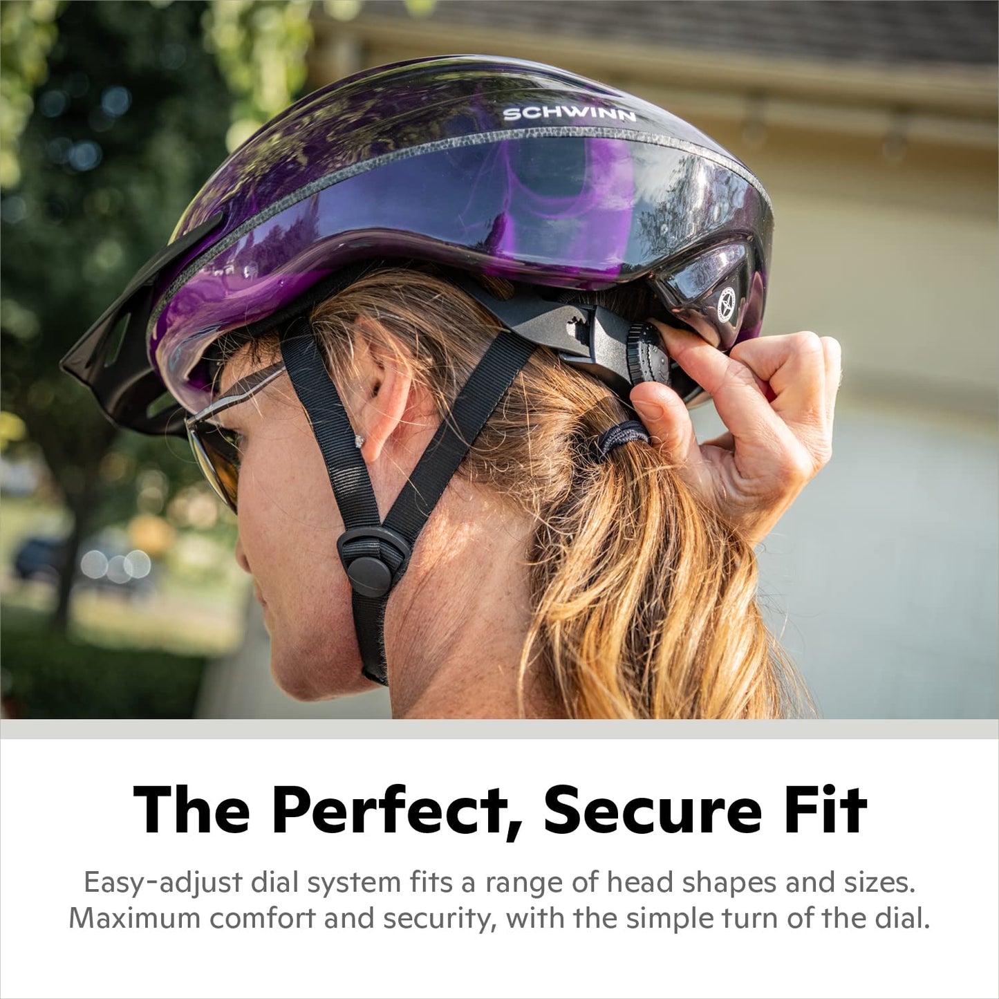 Schwinn Intercept Bike Helmet For Adult Men Women Ages 14 and Up, Can Fit Head Circumference 58-62 cm, With 10 Vents, Snap On/Off Visor, Adult Purple