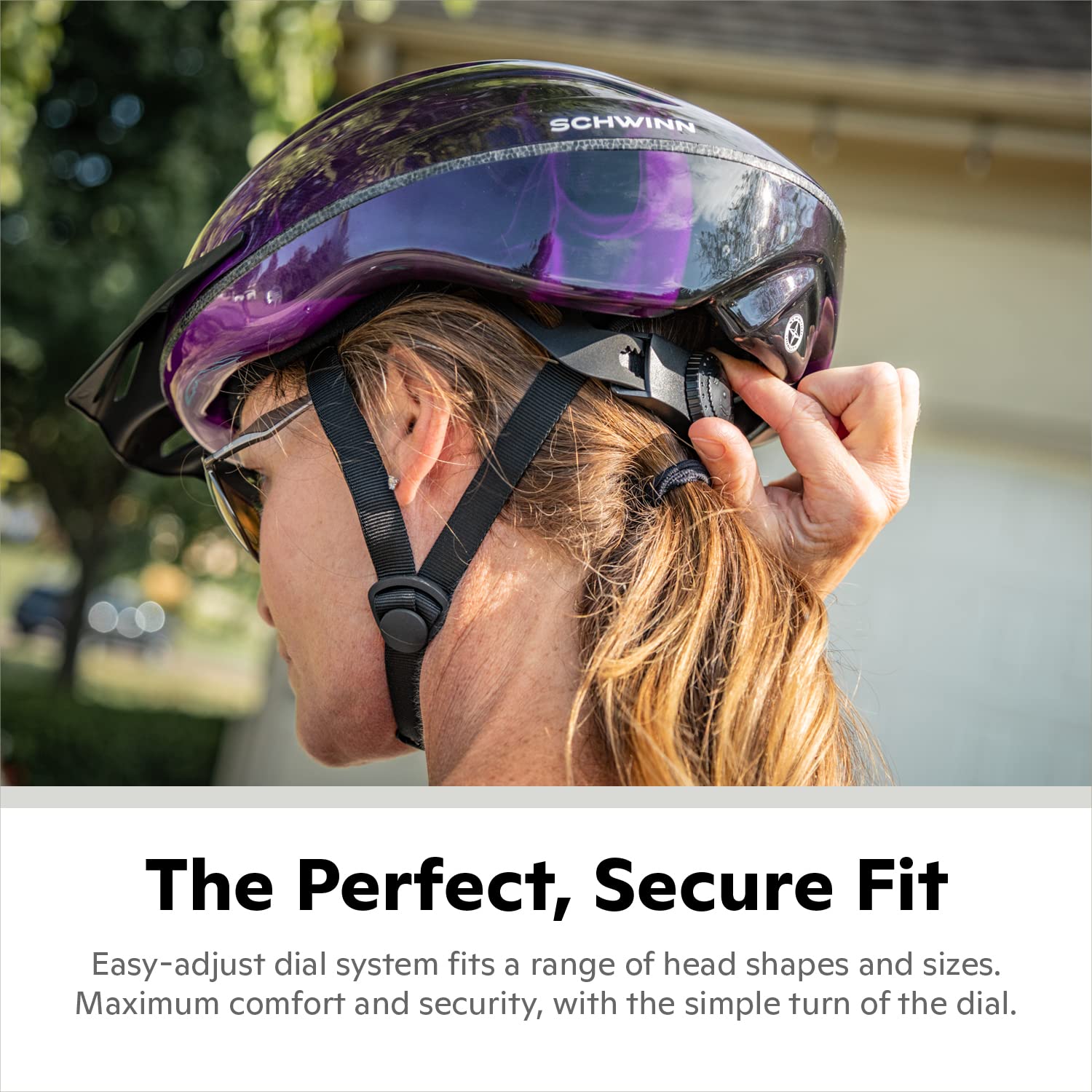 Schwinn Intercept Bike Helmet For Adult Men Women Ages 14 and Up, Can Fit Head Circumference 58-62 cm, With 10 Vents, Snap On/Off Visor, Adult Purple