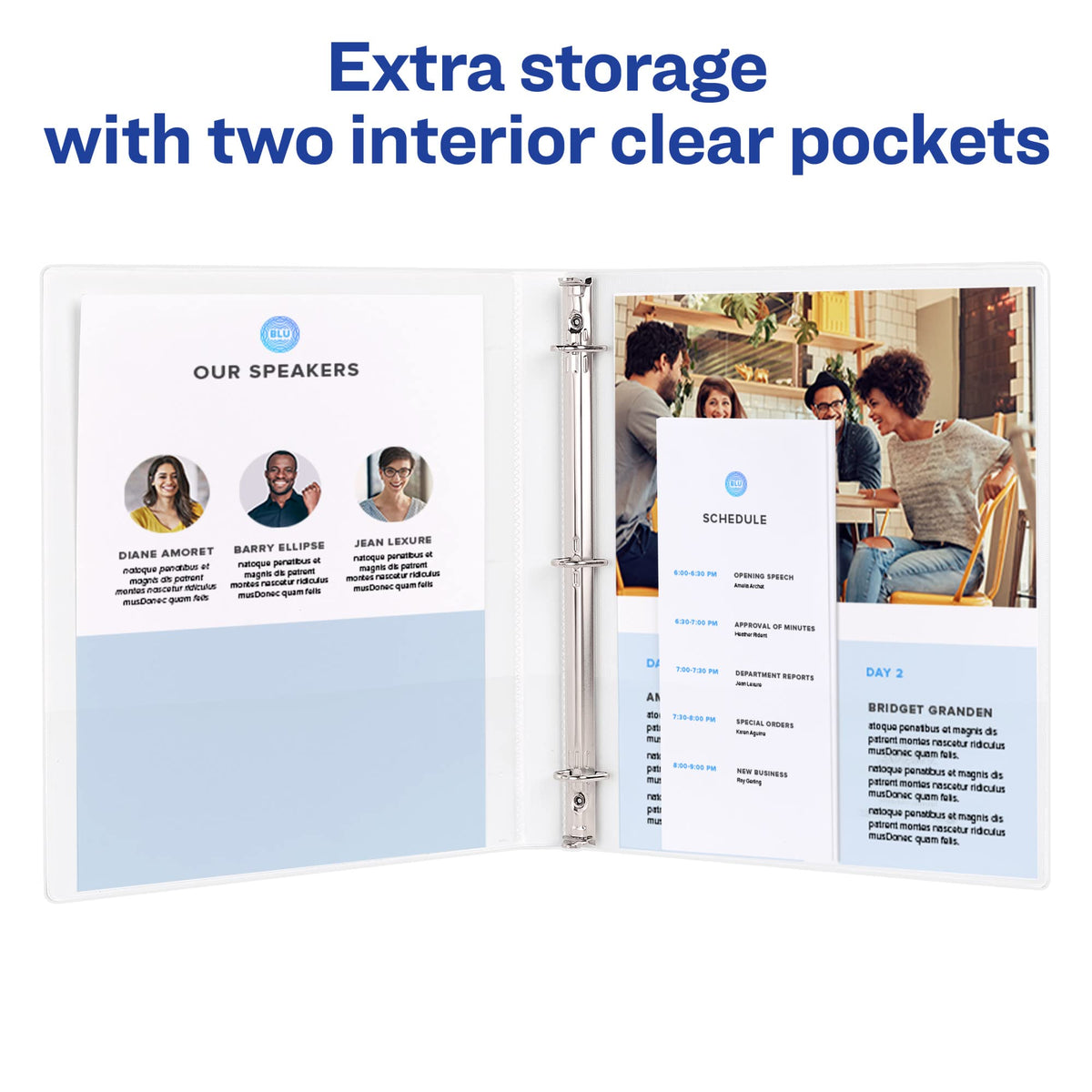 Avery Framed Presentation Non Locking Slant Ring View Binder, 1/2 inch Capacity, White (68052)