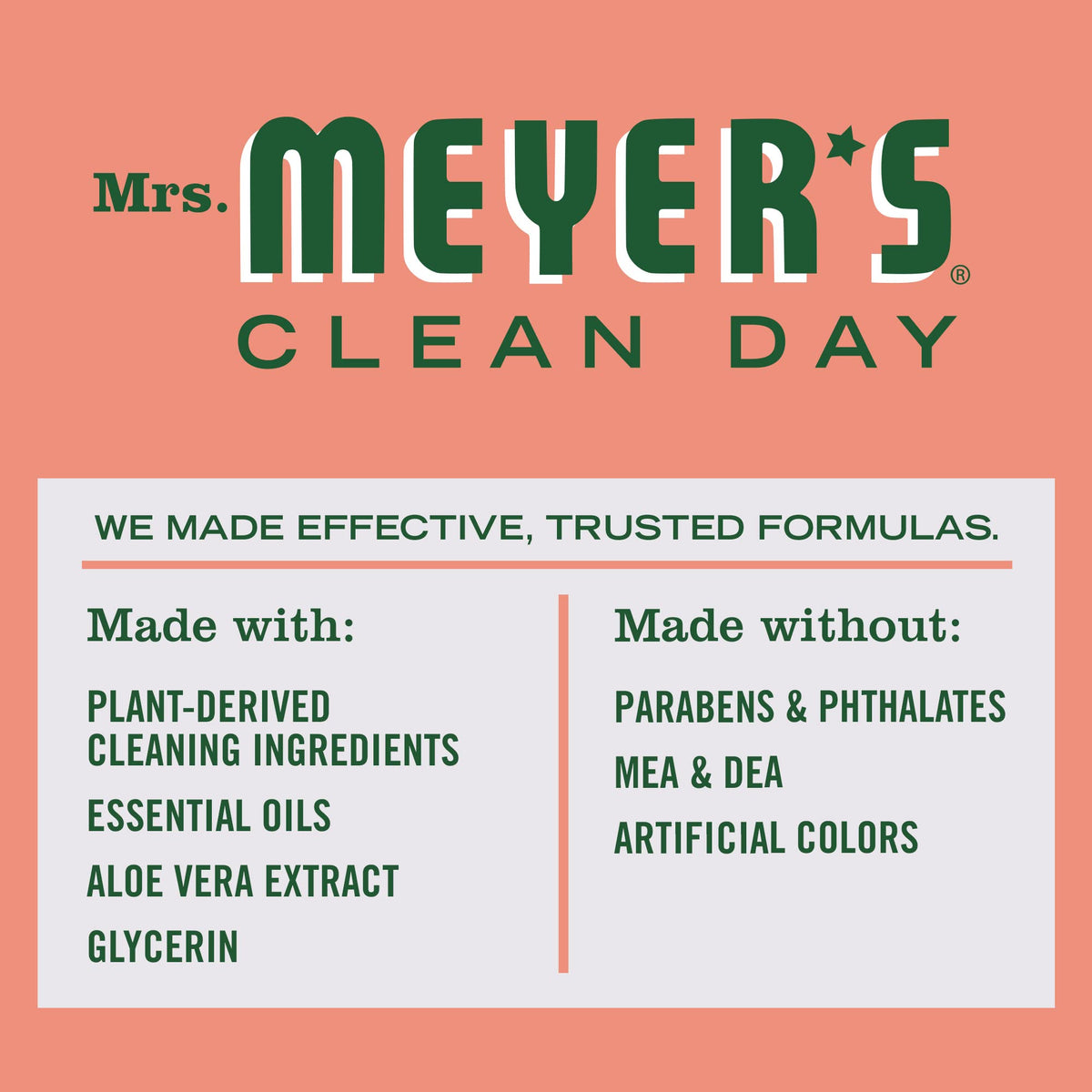 MRS. MEYER'S CLEAN DAY Liquid Dish Soap, Biodegradable Formula, Geranium, 16 Fl. Oz