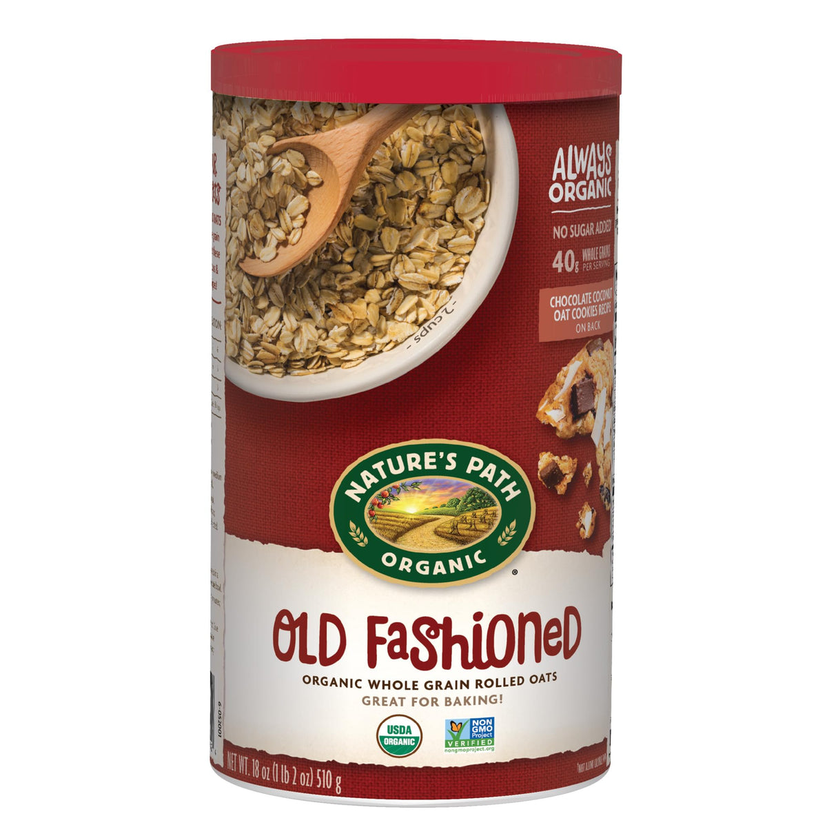 Nature's Path Organic Old Fashioned Oats Instant Oatmeal, 18 oz (Pack of 1), Non-GMO