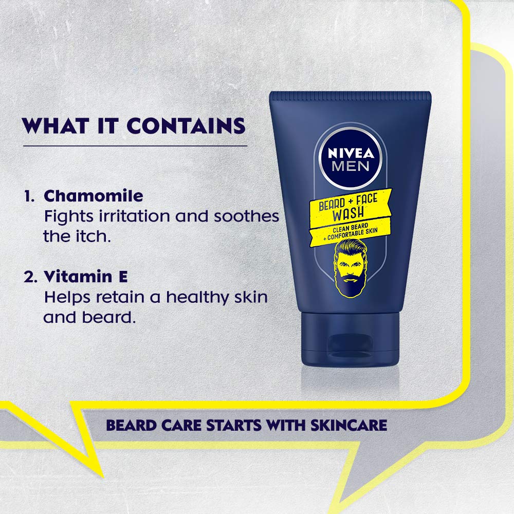 NIVEA Men Beard and Face Wash, 100ml