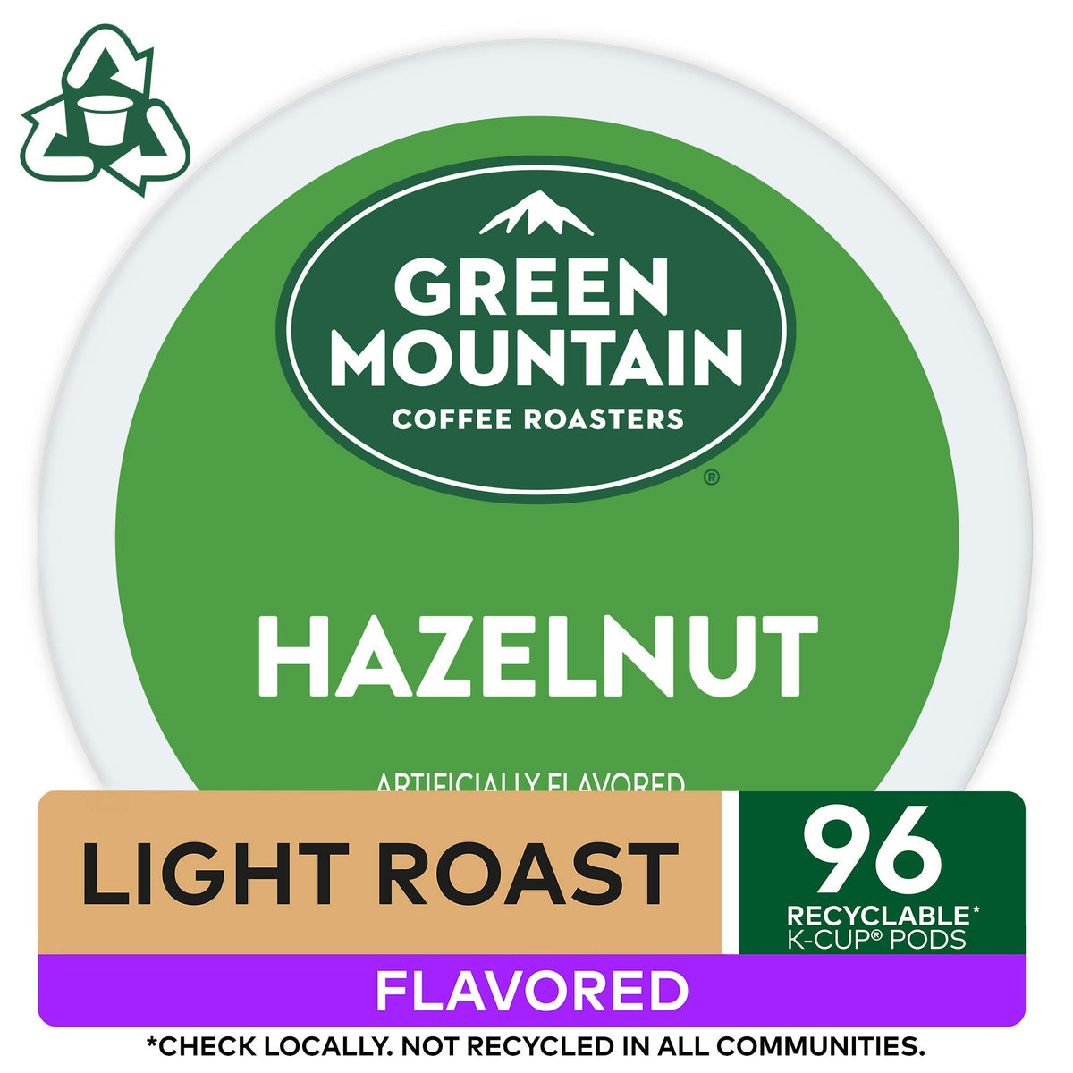 Green Mountain Coffee Roasters Hazelnut Coffee, Keurig Single-Serve K-Cup pods, Light Roast, 96 Count