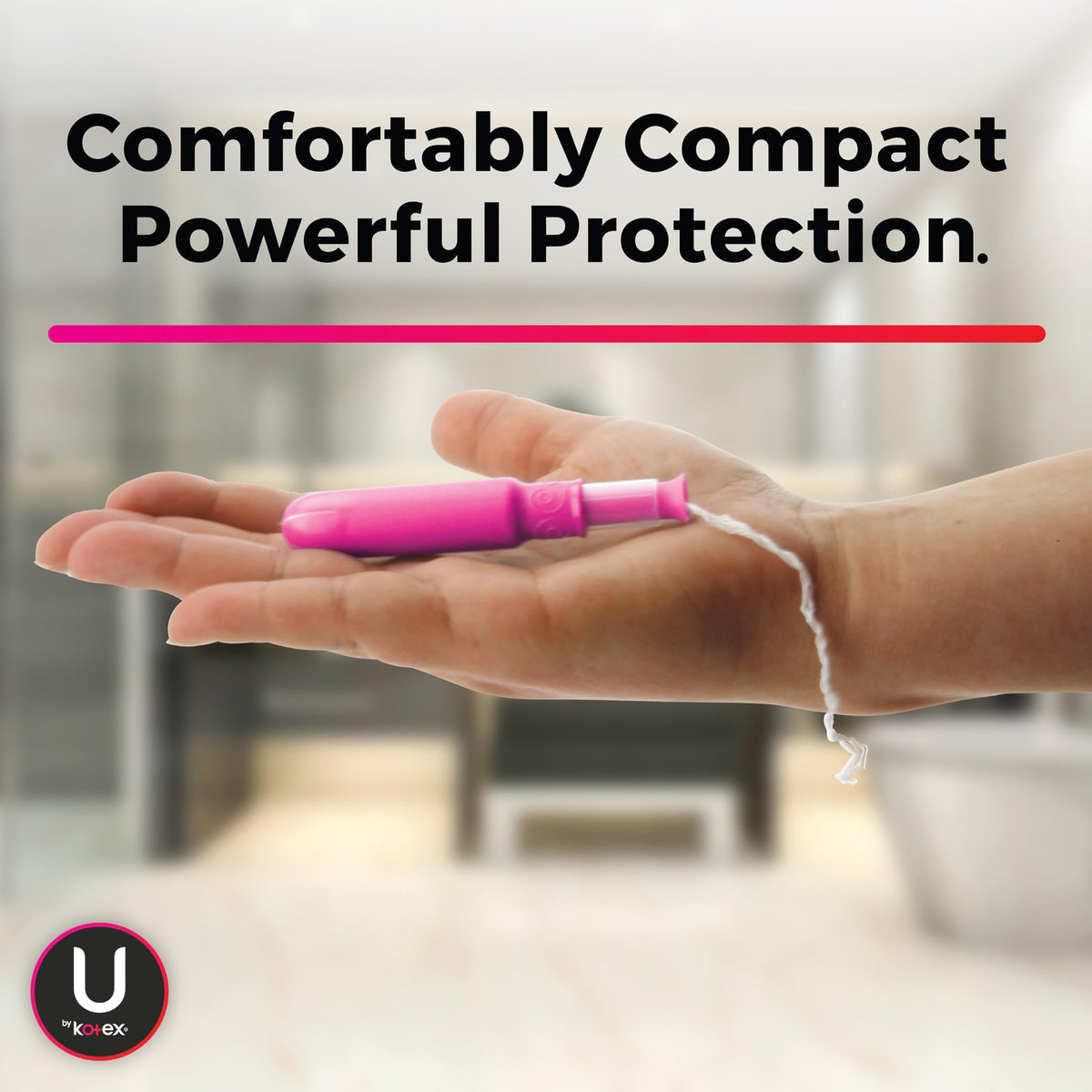 U by Kotex Click Compact Tampons, Regular Absorbency, Unscented, 32 Count