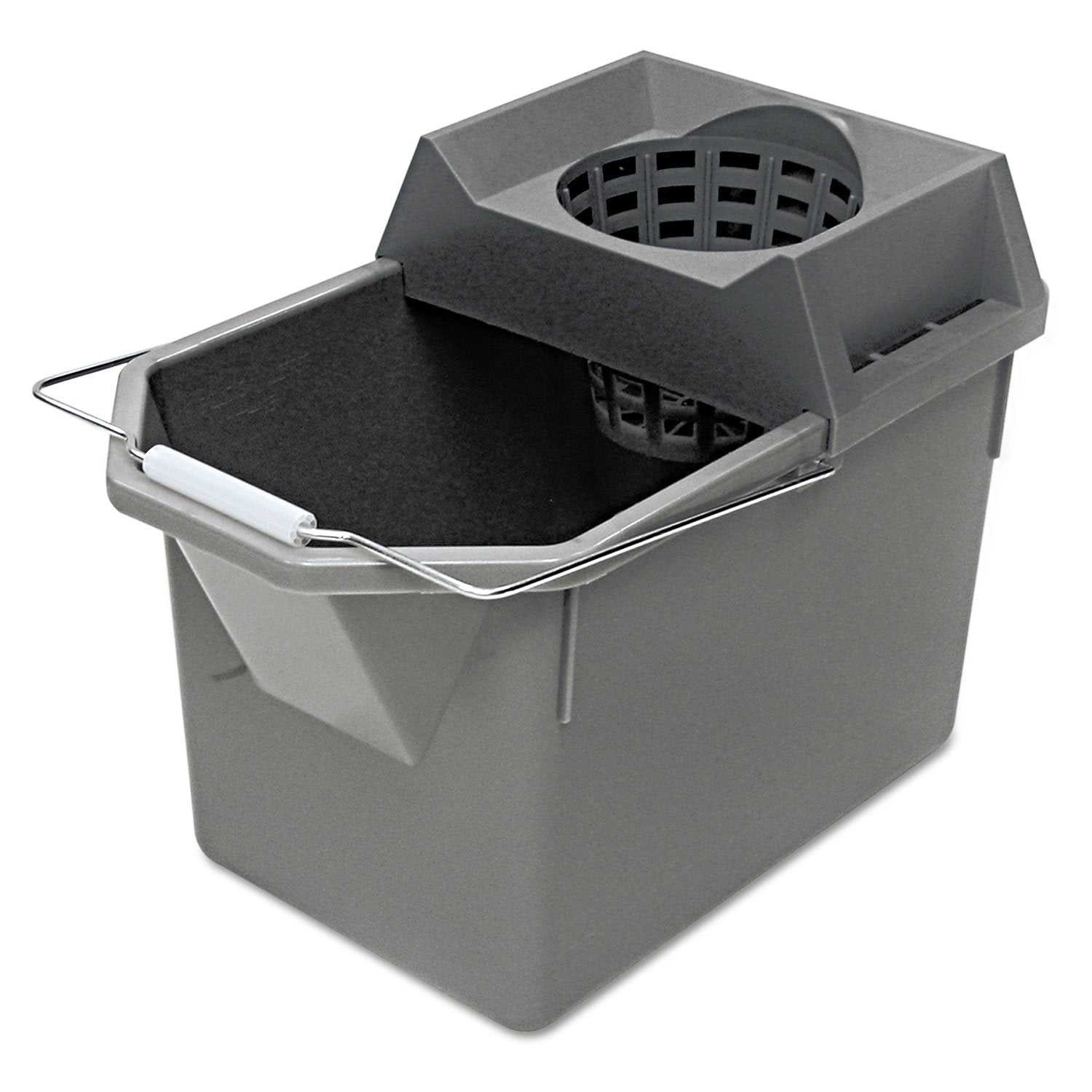 Rubbermaid Commercial RCP 6194 STL Pail/Strainer Combination, 15 Quart, Steel Gray