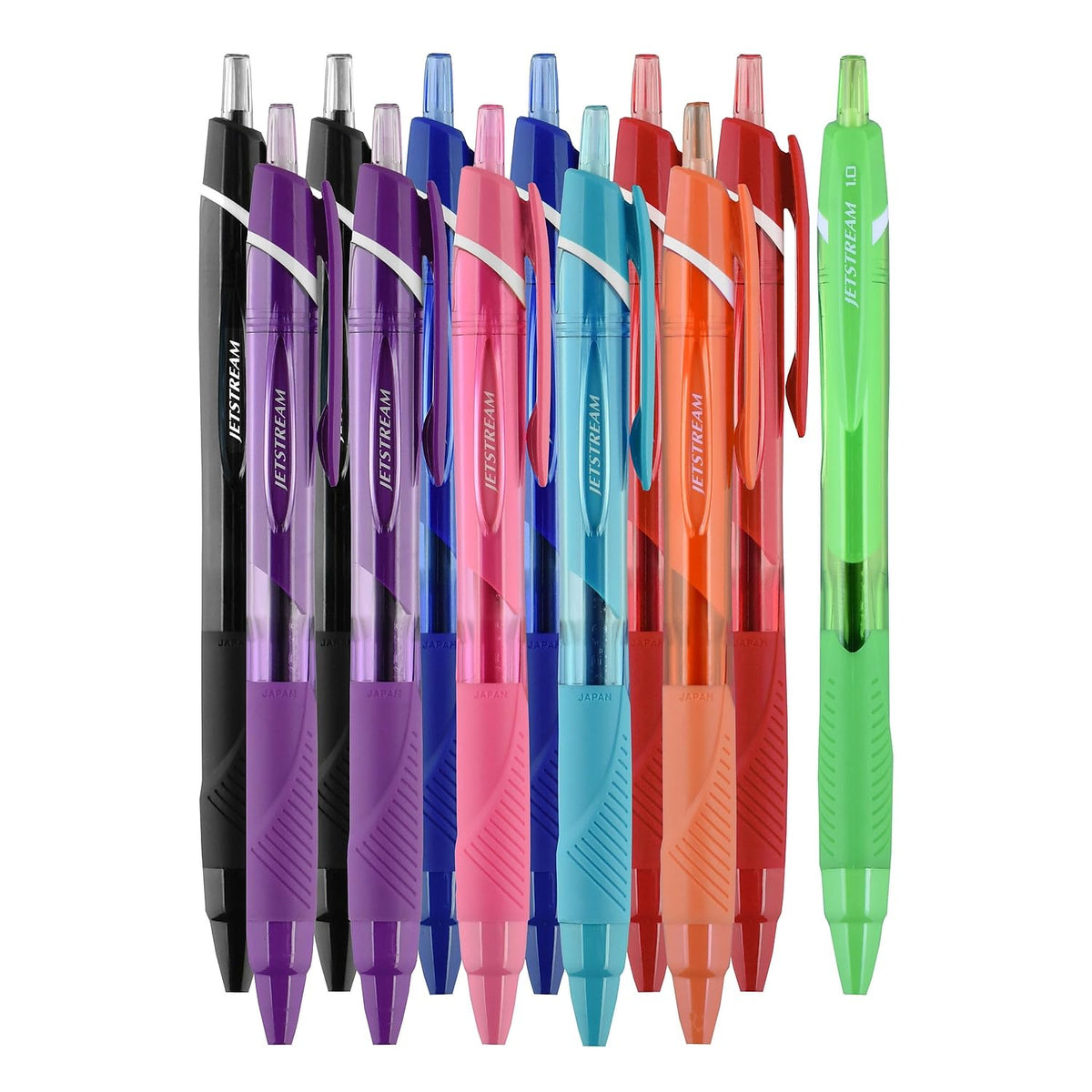 uni-ball Jetstream Elements Ballpoint Pen, Retractable, Medium 1 mm, Assorted Ink and Barrel Colors, 12/Pack