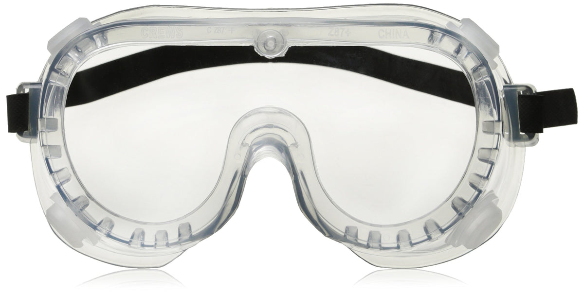 Crews 2230R Chemical Splash Goggle w/ Indirect Ventilation and Adjustable Strap, Clear