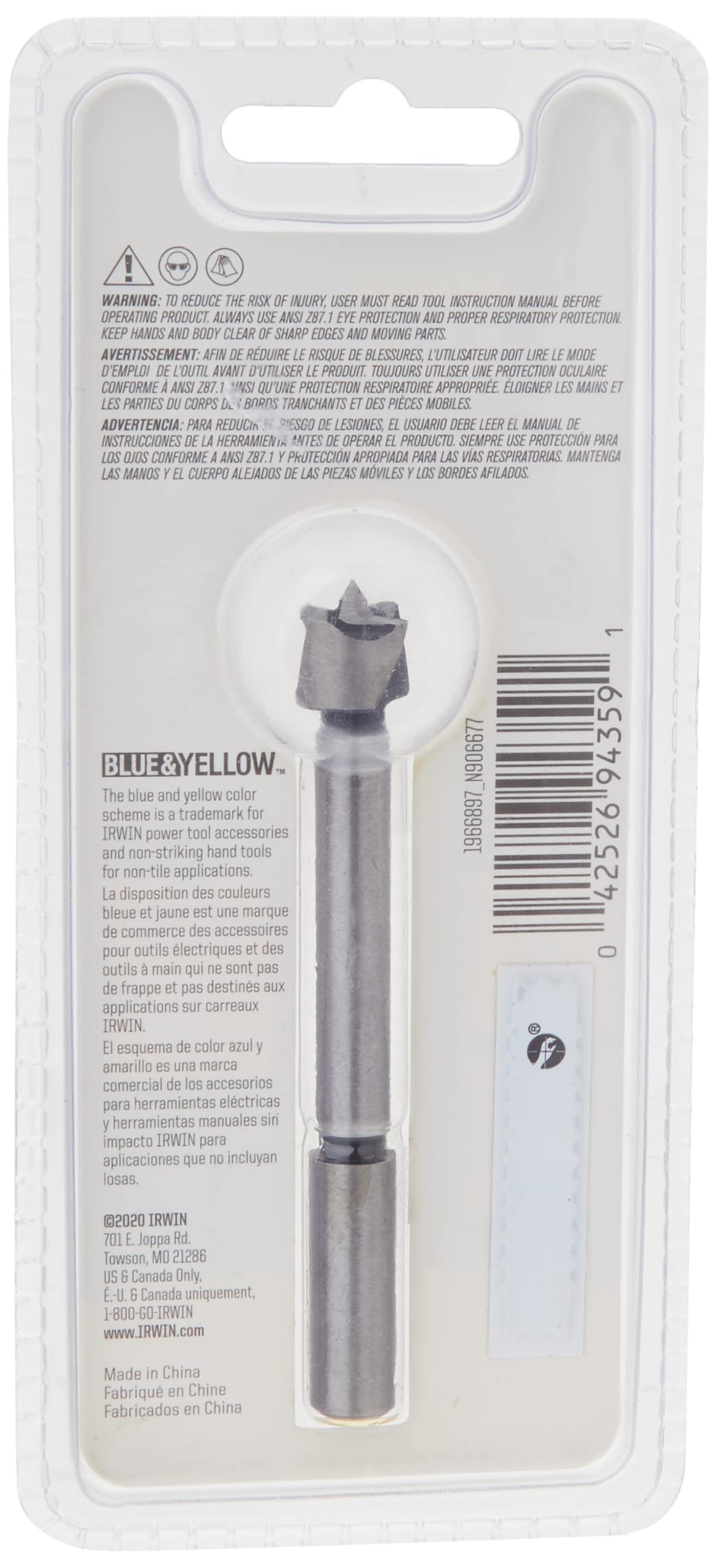 Irwin Tools 1966897 Irwin Marples Wood Drilling Forstner Bit, 5/8",