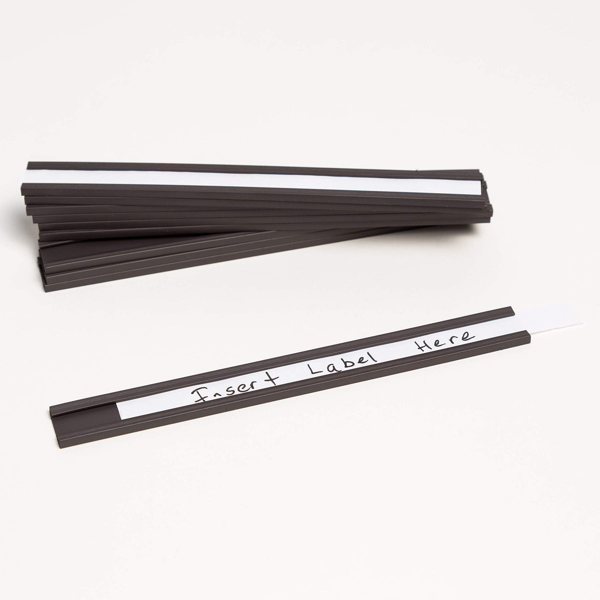 U Brands Magnetic Card Holders, 6" X .5", Black, 10 Pack