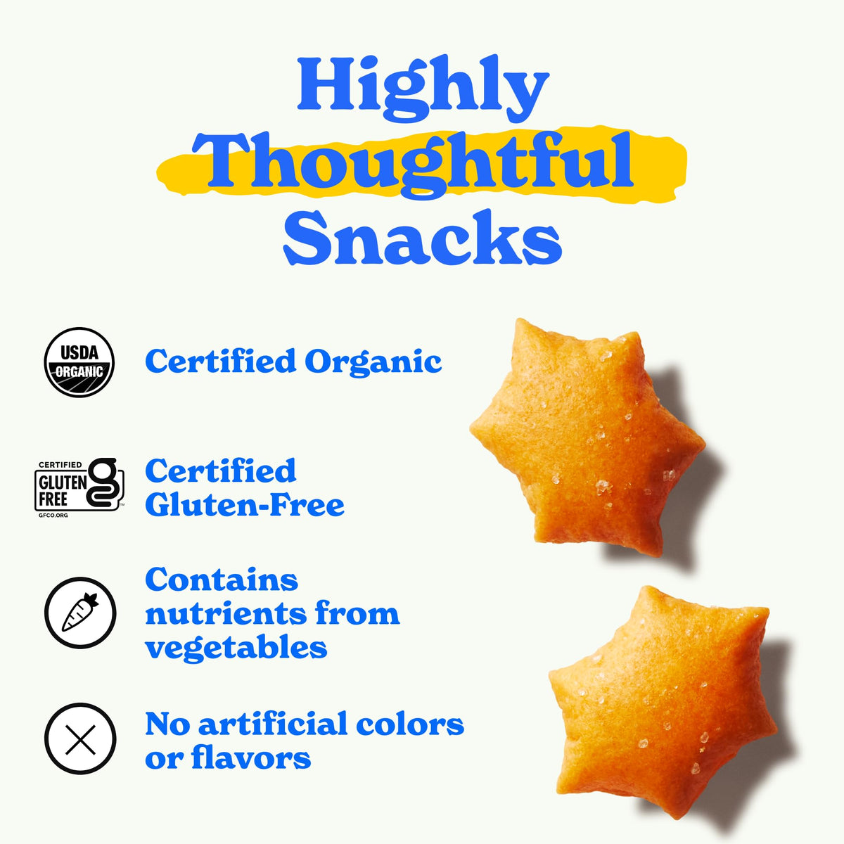Madegood Organic Cheddar Star Puffed Crackers Multipack, 8.4 Oz
