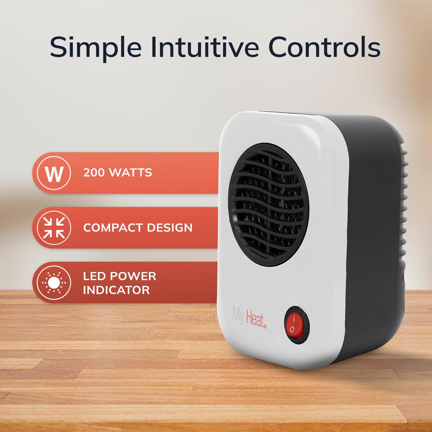 Lasko MyHeat Personal Space Heater, Compact, White