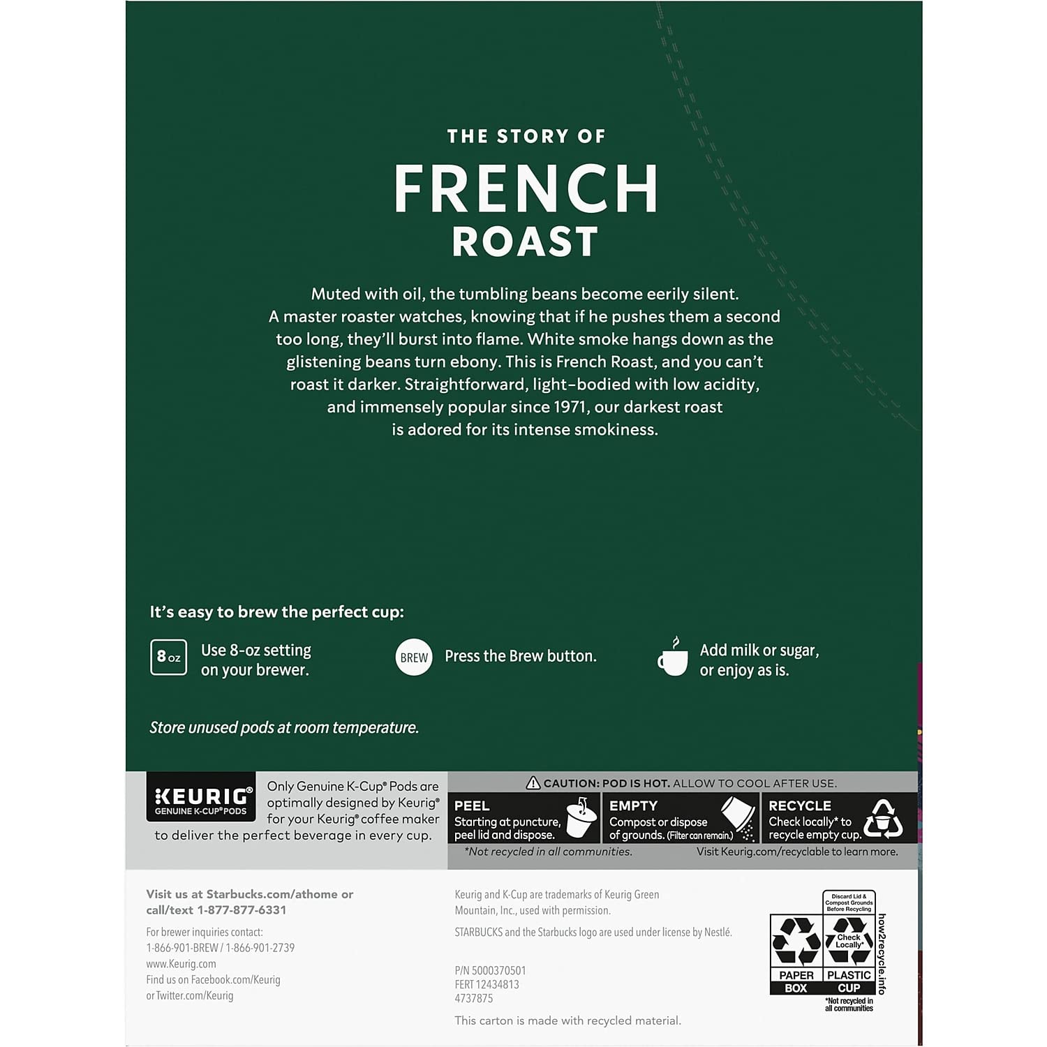 Starbucks 011067985 French Roast K-Cups, 24/Box (9737)