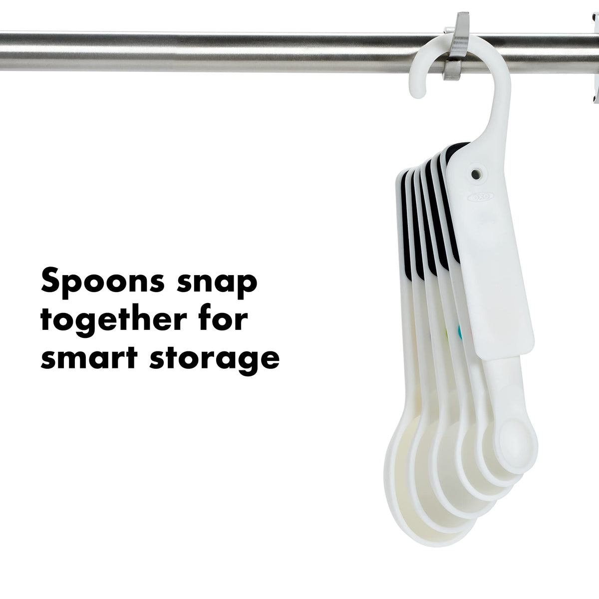 OXO Good Grips 6-Piece Plastic Measuring Spoons with Scraper- White