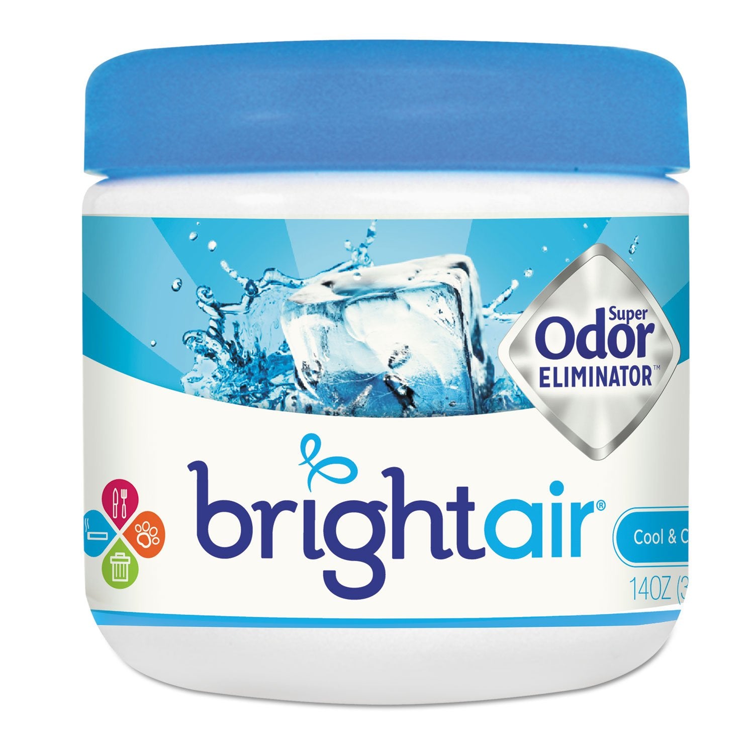 Bright Air 900090CT Super Odor Eliminator, Cool and Clean, Blue, 14oz, 6/Carton