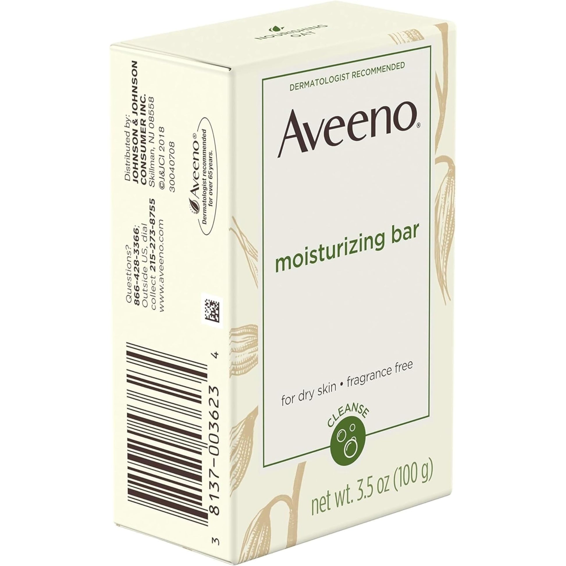 AVEENO Naturals Moisturizing Bar for Dry Skin 3.50 oz (Pack of 12) - Packaging May Vary