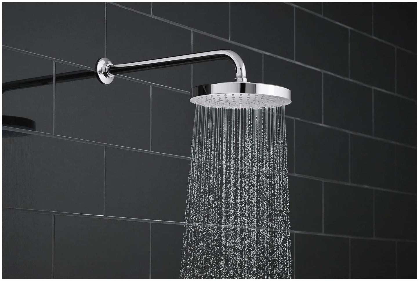 KOHLER 76464-G-BN Awaken 8 Inch Single-Function Rain SHOWERHEAD, 8" Fixed Round Rainfall SHOWERHEAD, 1.75 GPM, Vibrant Brushed Nickel