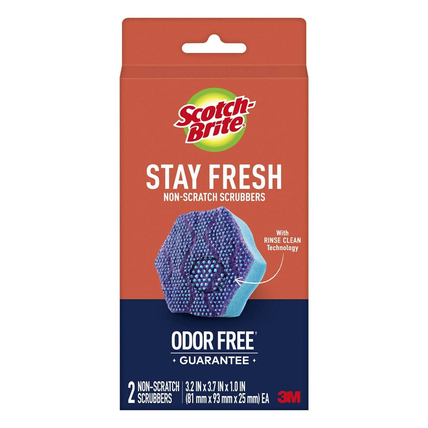 Scotch-Brite Stay Fresh Non-Scratch Scrubbers, Sponges for Cleaning Kitchen, Bathroom, and Household, Non-Scratch Sponges Safe for Non-Stick Cookware, 6 Scrubbing Sponges