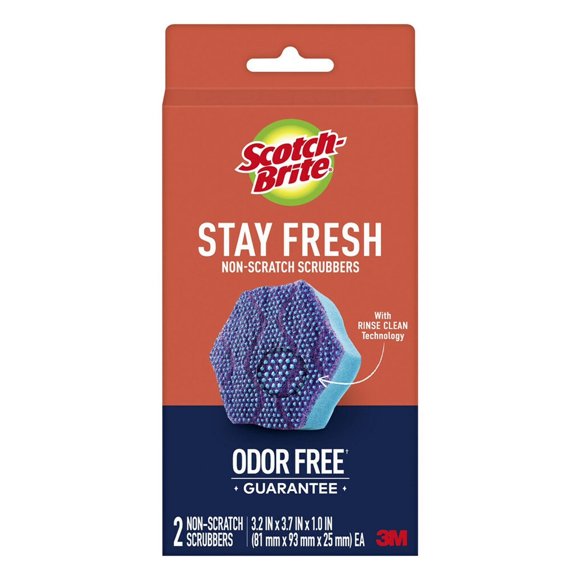 Scotch-Brite Stay Fresh Non-Scratch Scrubbers, Sponges for Cleaning Kitchen, Bathroom, and Household, Non-Scratch Sponges Safe for Non-Stick Cookware, 6 Scrubbing Sponges