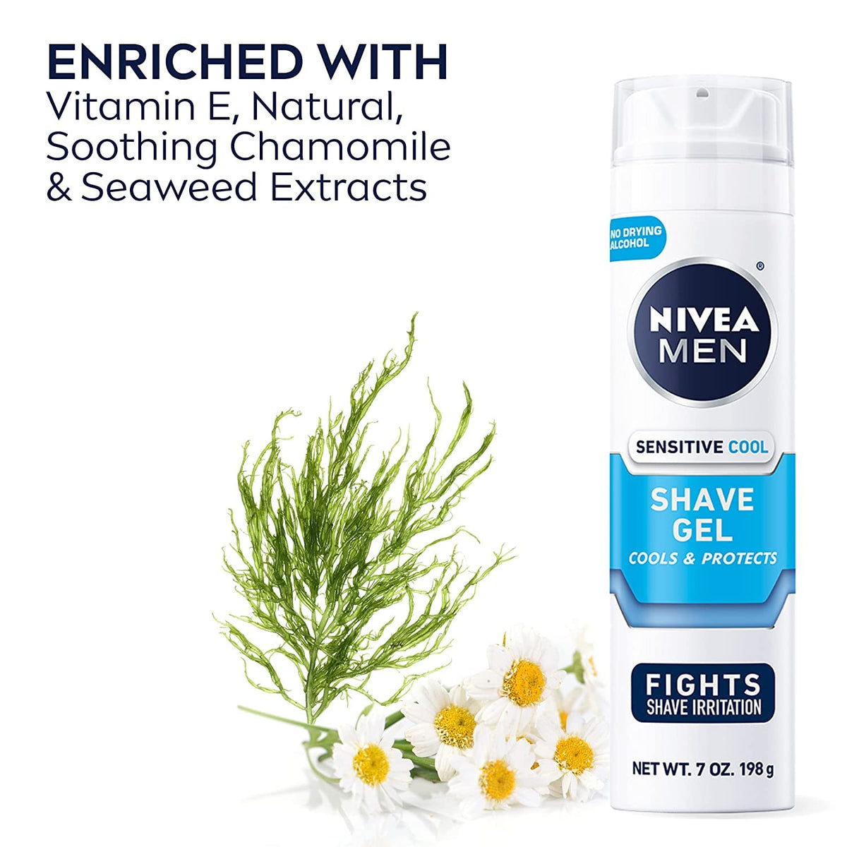 NIVEA FOR MEN Sensitive Cooling Shaving Gel 7 oz (Pack of 6)