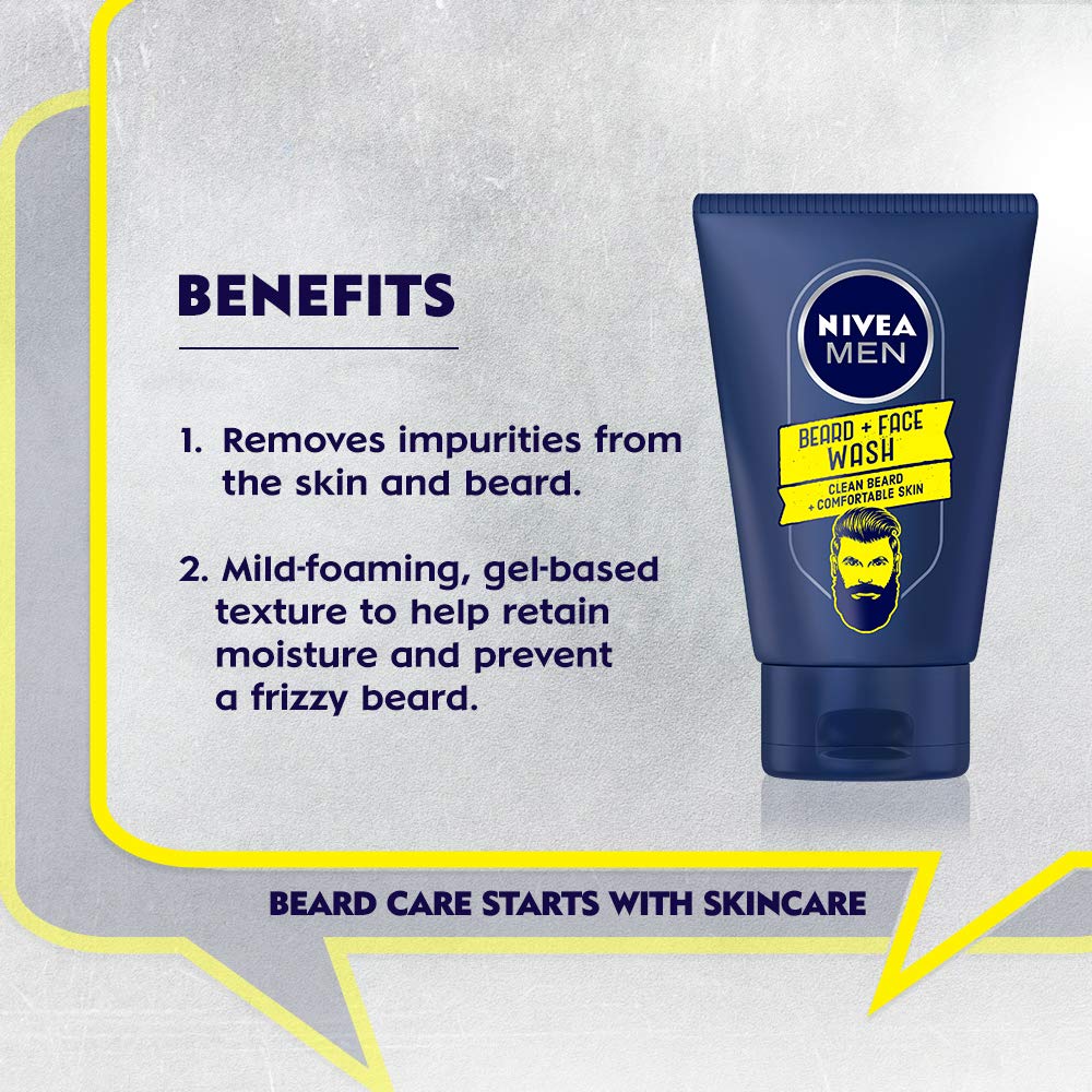 NIVEA Men Beard and Face Wash, 100ml