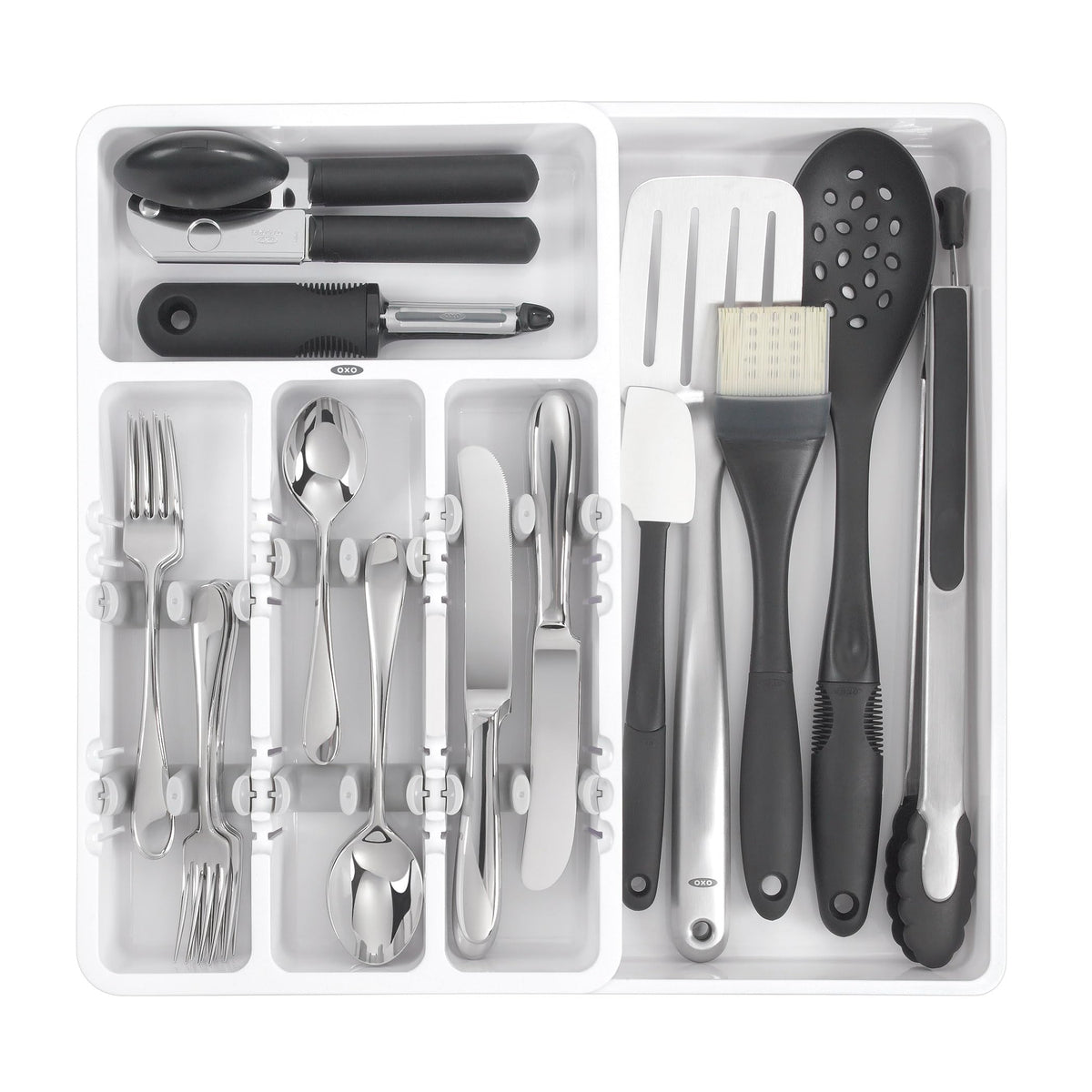 OXO Good Grips Expandable Utensil Organizer, 9.75 inches, White