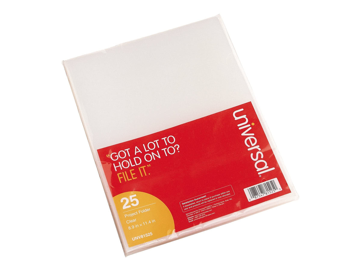Universal 81525 Project Folders, Jacket, Poly, Letter, Clear (Pack of 25)