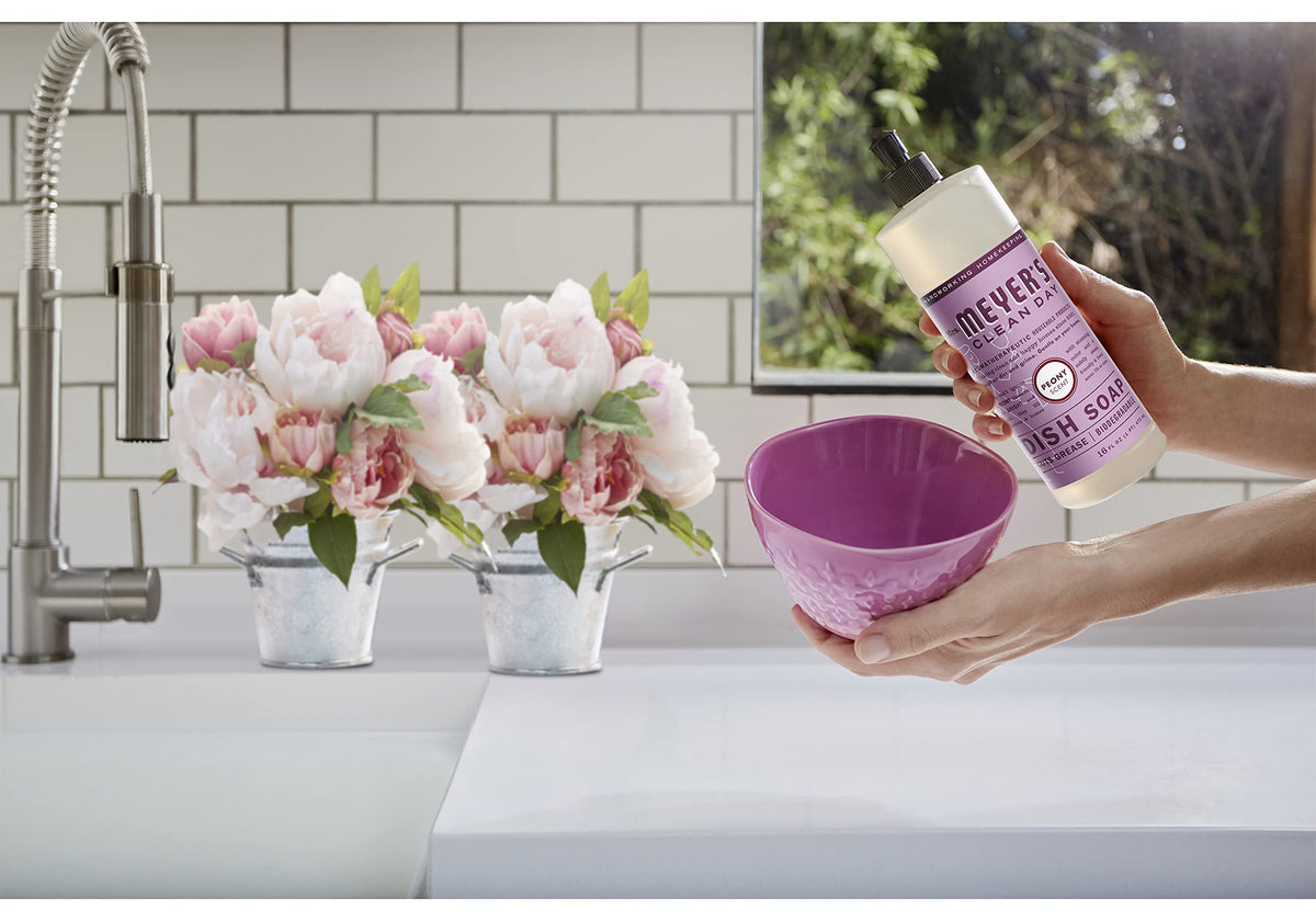 Mrs. MEYER'S Kitchen Set, Dish Soap, Hand Soap, and Multi-Surface Cleaner, 3 CT (Peony)