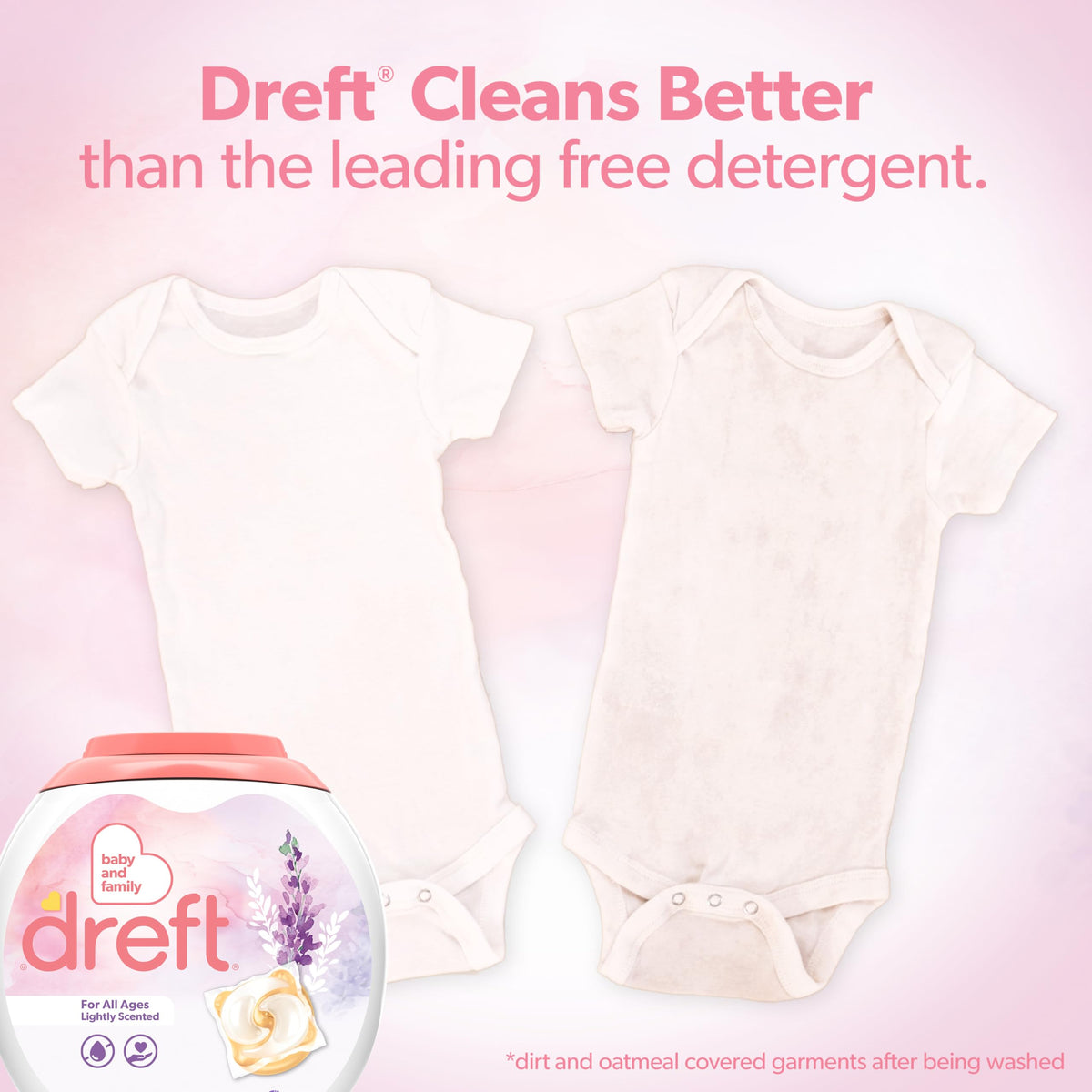 Dreft Laundry Detergent Pacs, HE Compatible, Lightly Scented, Lavender, 25 Count