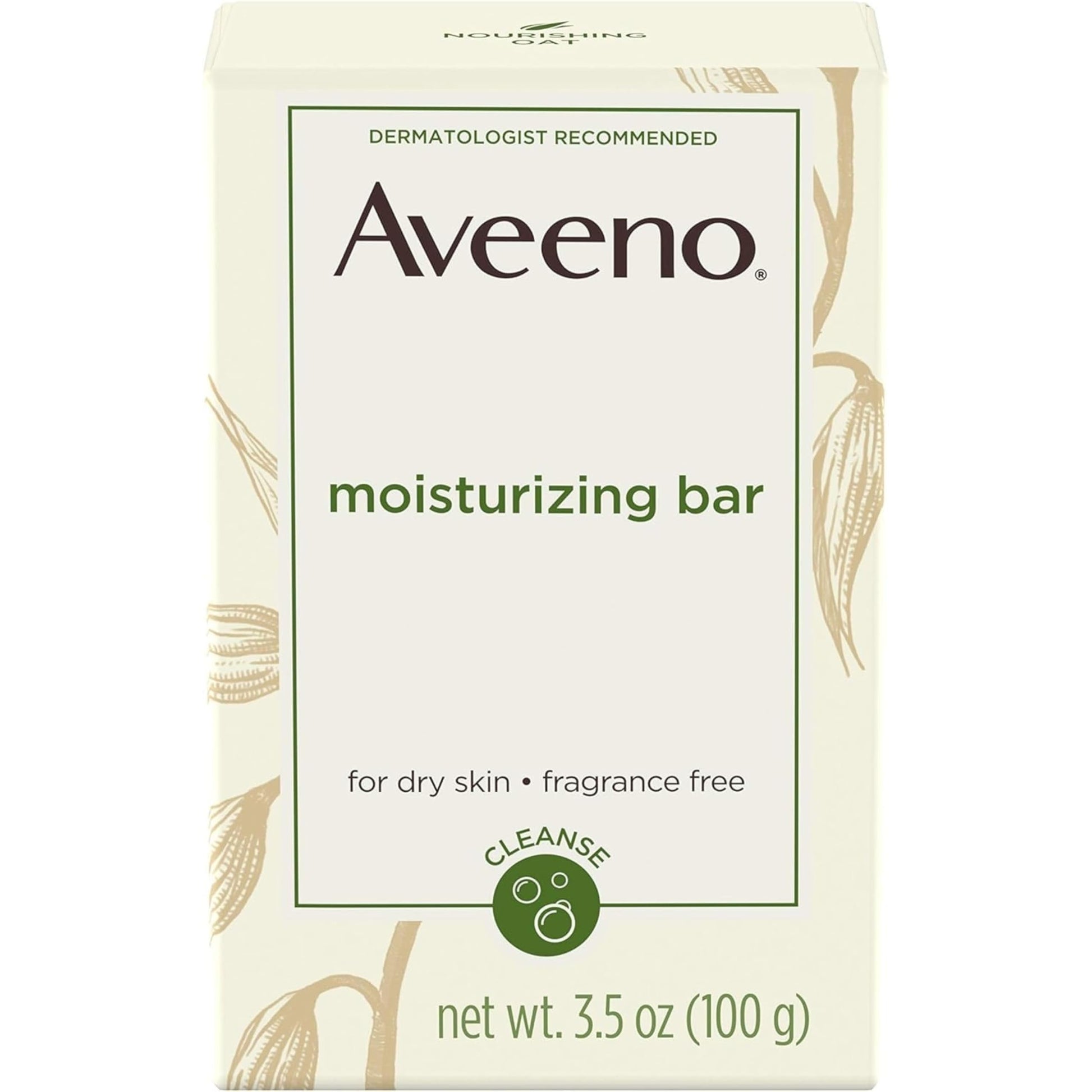 AVEENO Naturals Moisturizing Bar for Dry Skin 3.50 oz (Pack of 12) - Packaging May Vary